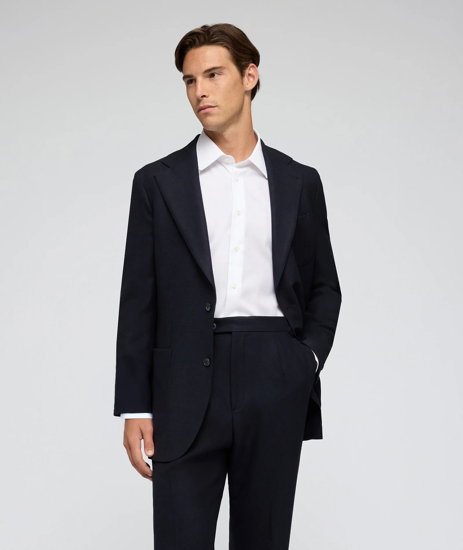 Abito Blu in Twill di Lana Jersely - Image 3