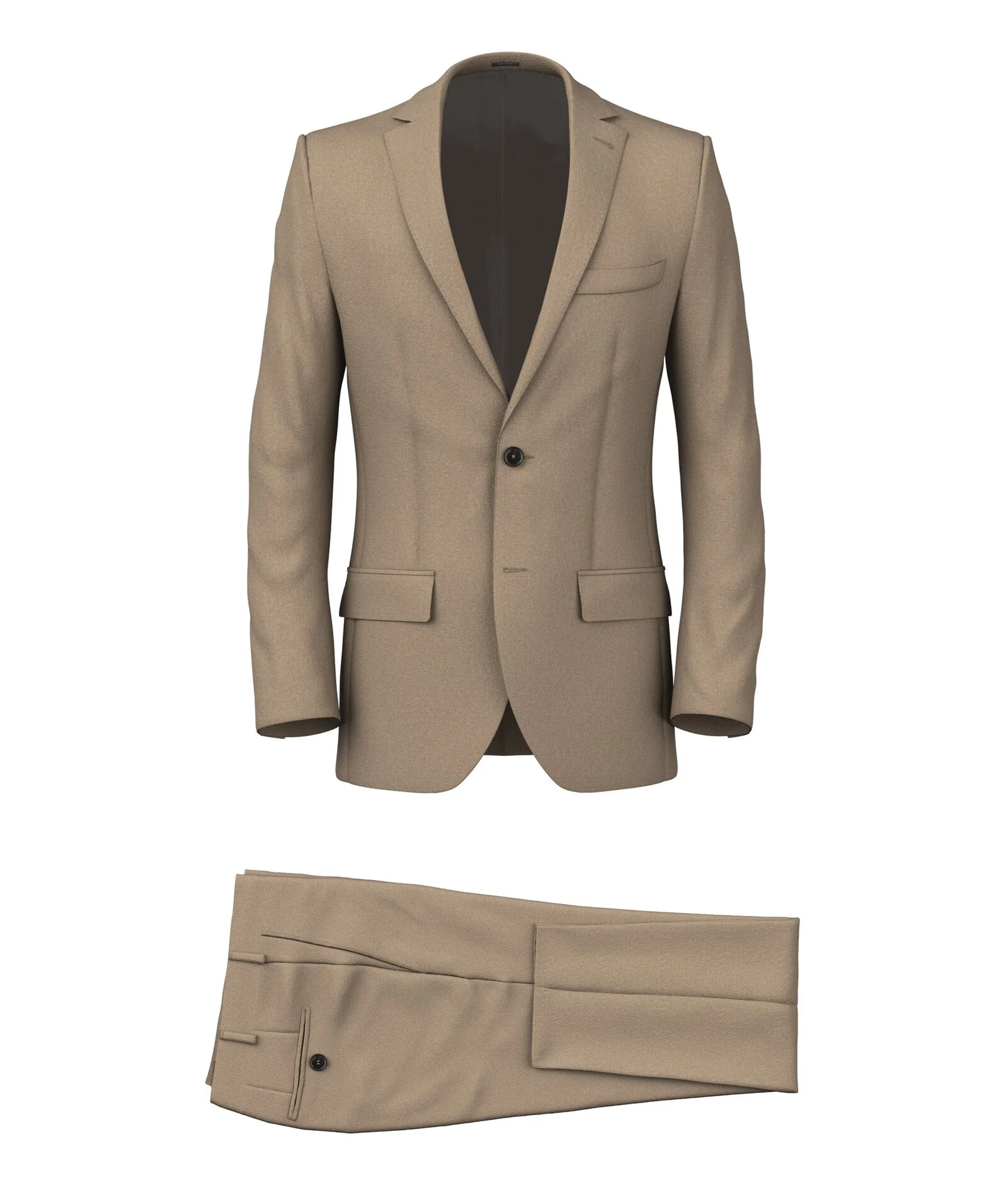 Abito Cammello in Twill di Lana