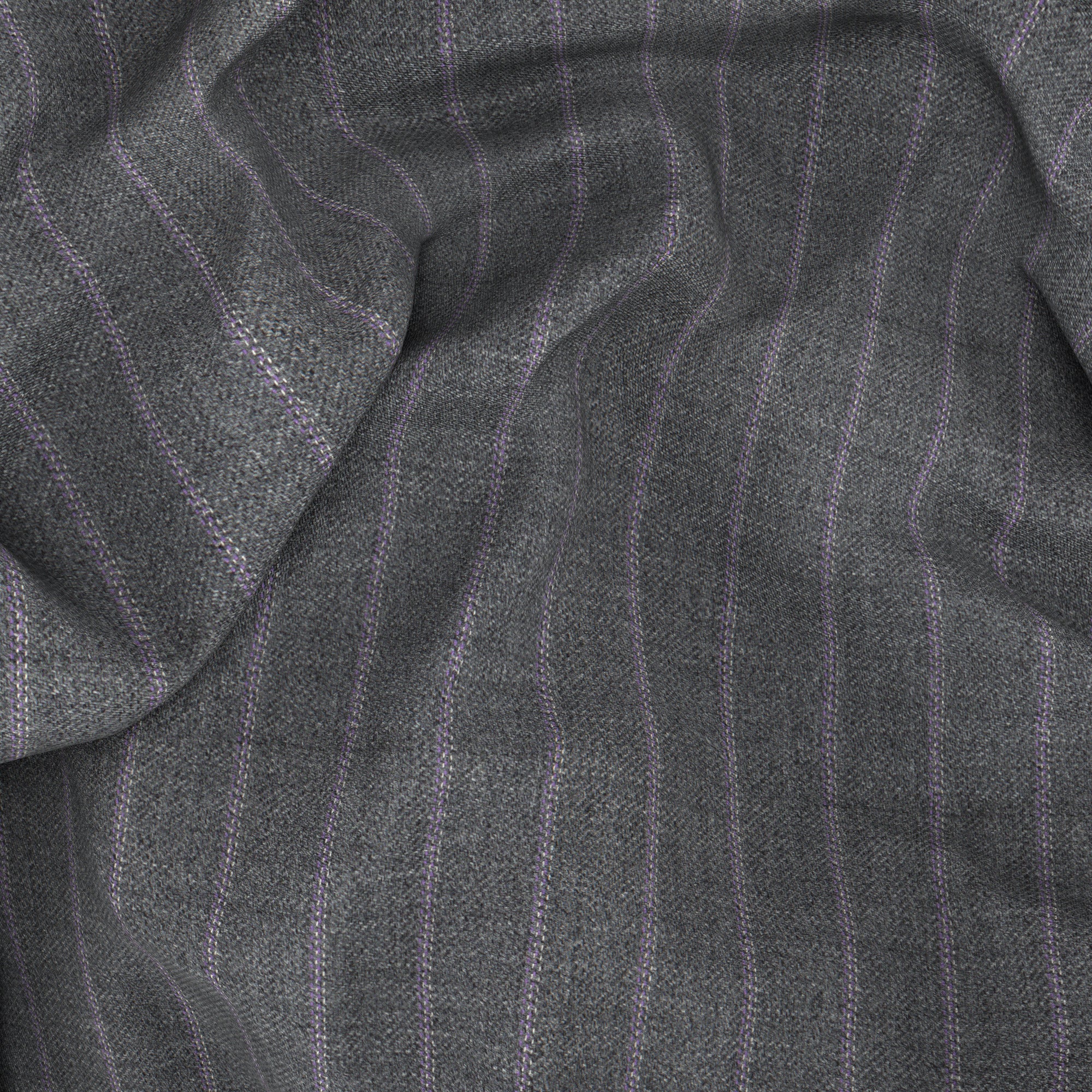 Abito in lana gessato grigio e lilla - Image 3