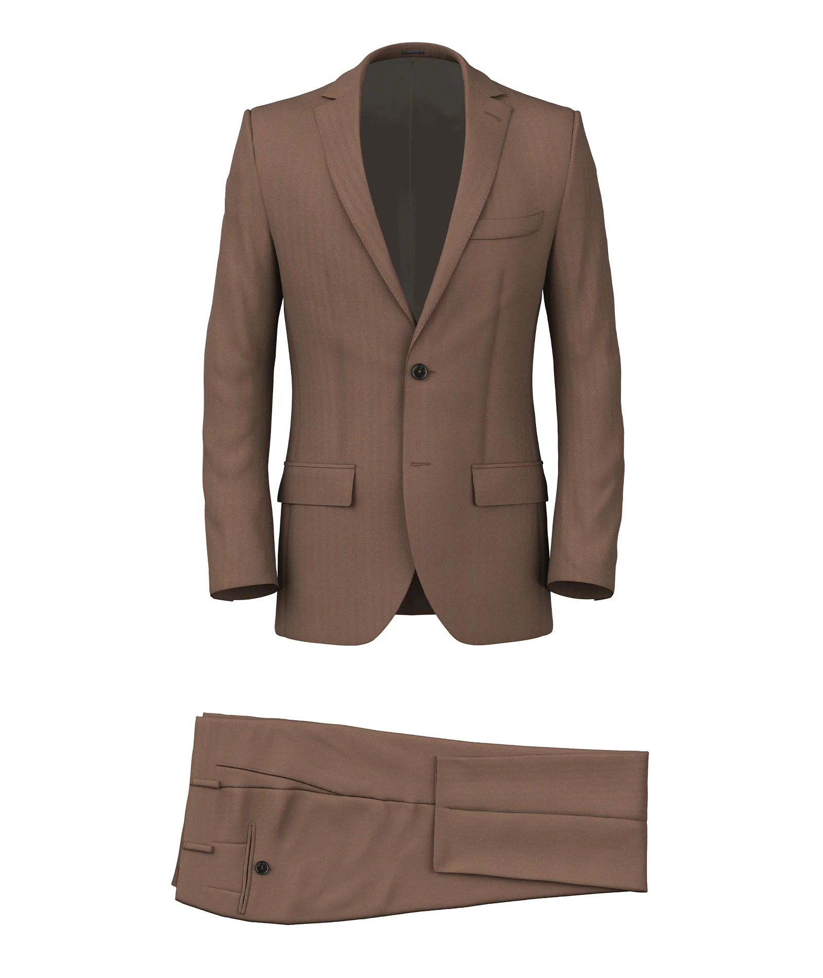 Abito in lana solaro spigato khaki e rosso - Image 5
