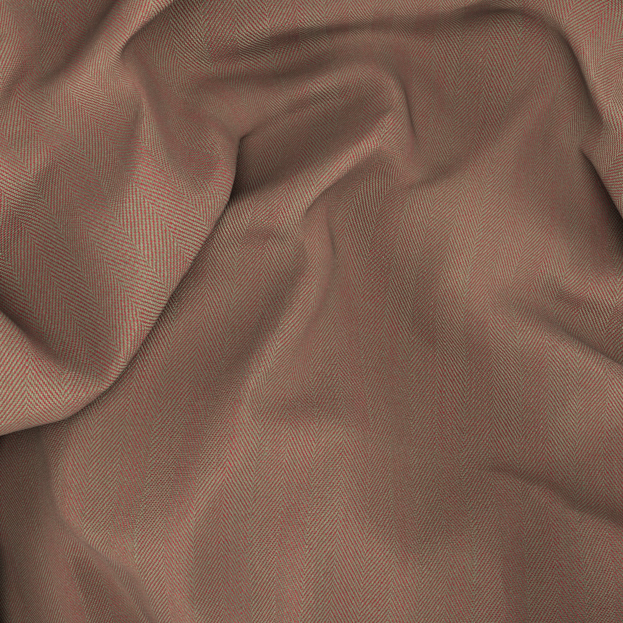 Abito in lana solaro spigato khaki e rosso - Image 7