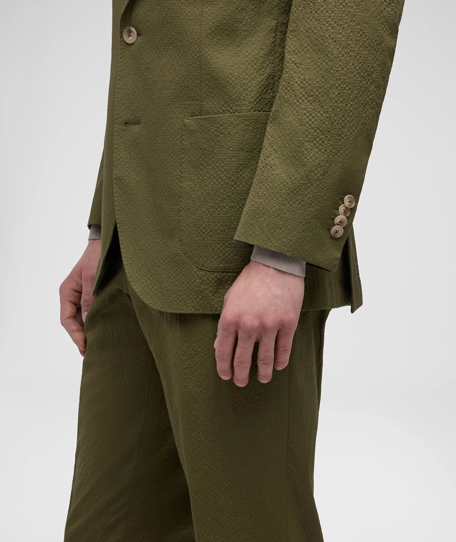 Abito in seersucker verde militare - Image 4