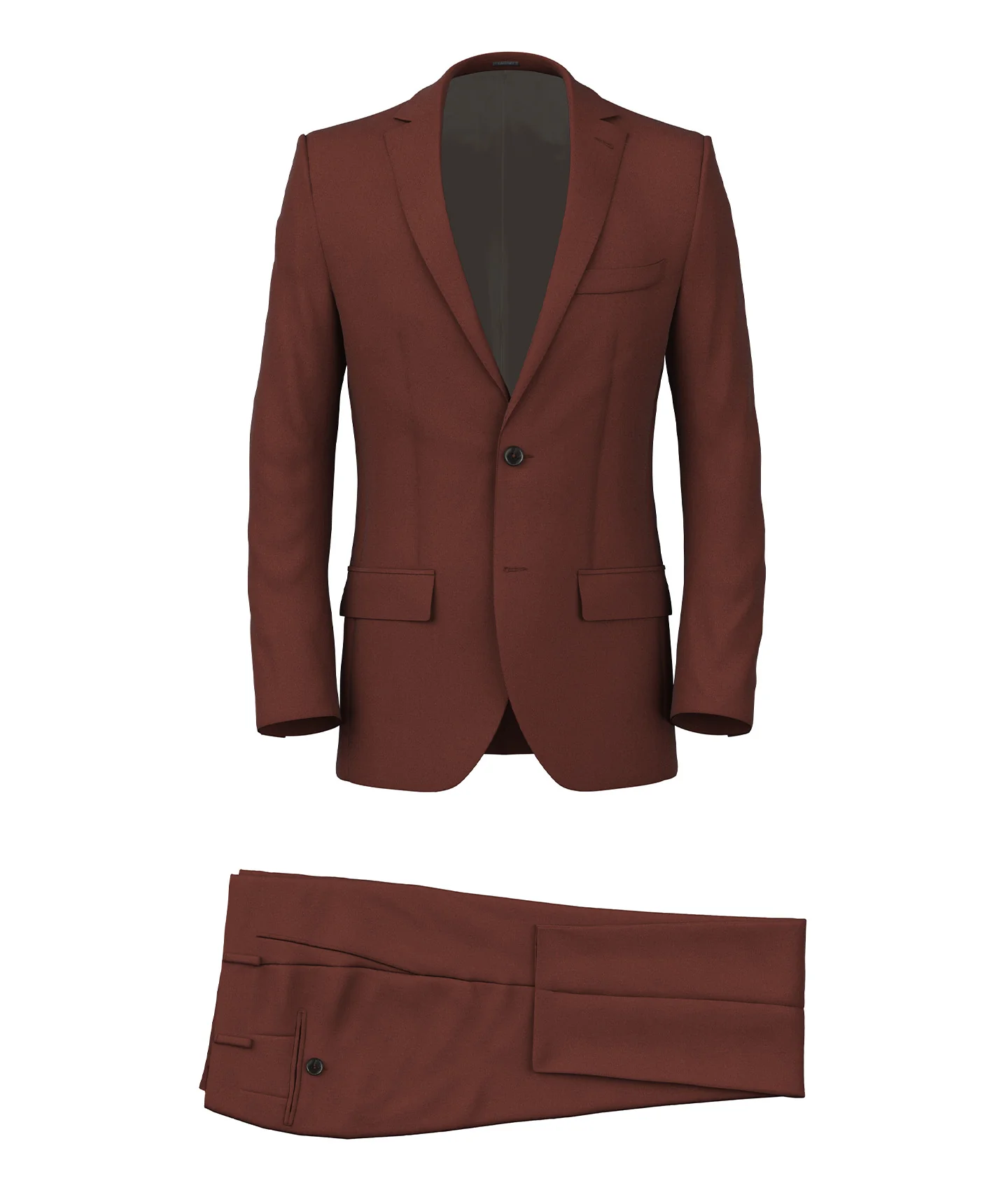 Abito in twill di cotone rosso mattone