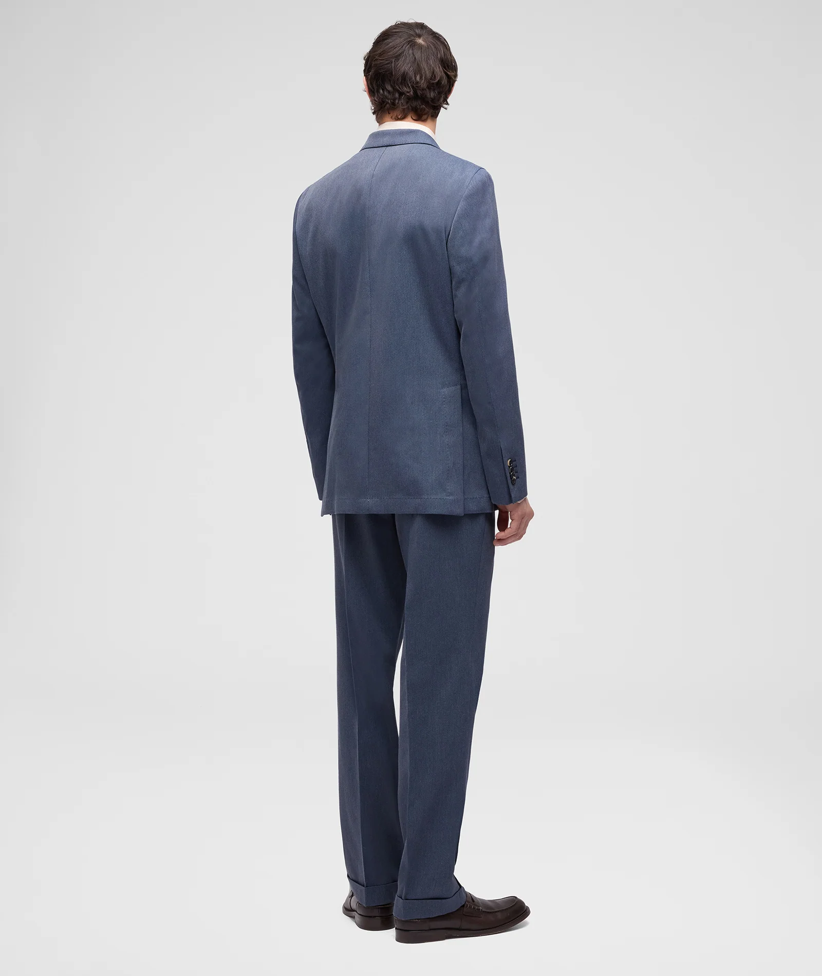 Abito in twill di cotone stretch blu denim - Image 3