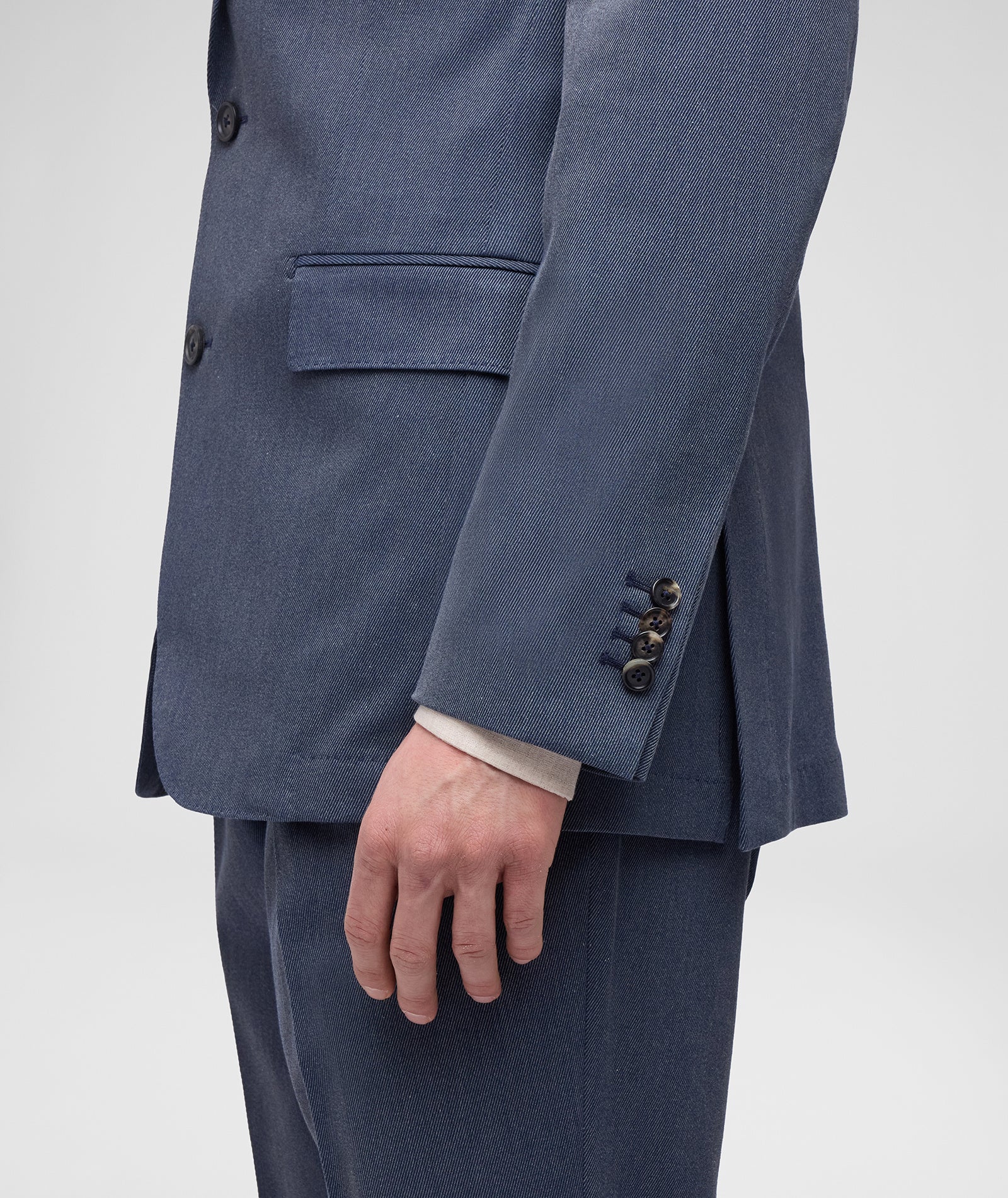 Abito in twill di cotone stretch blu denim - Image 4