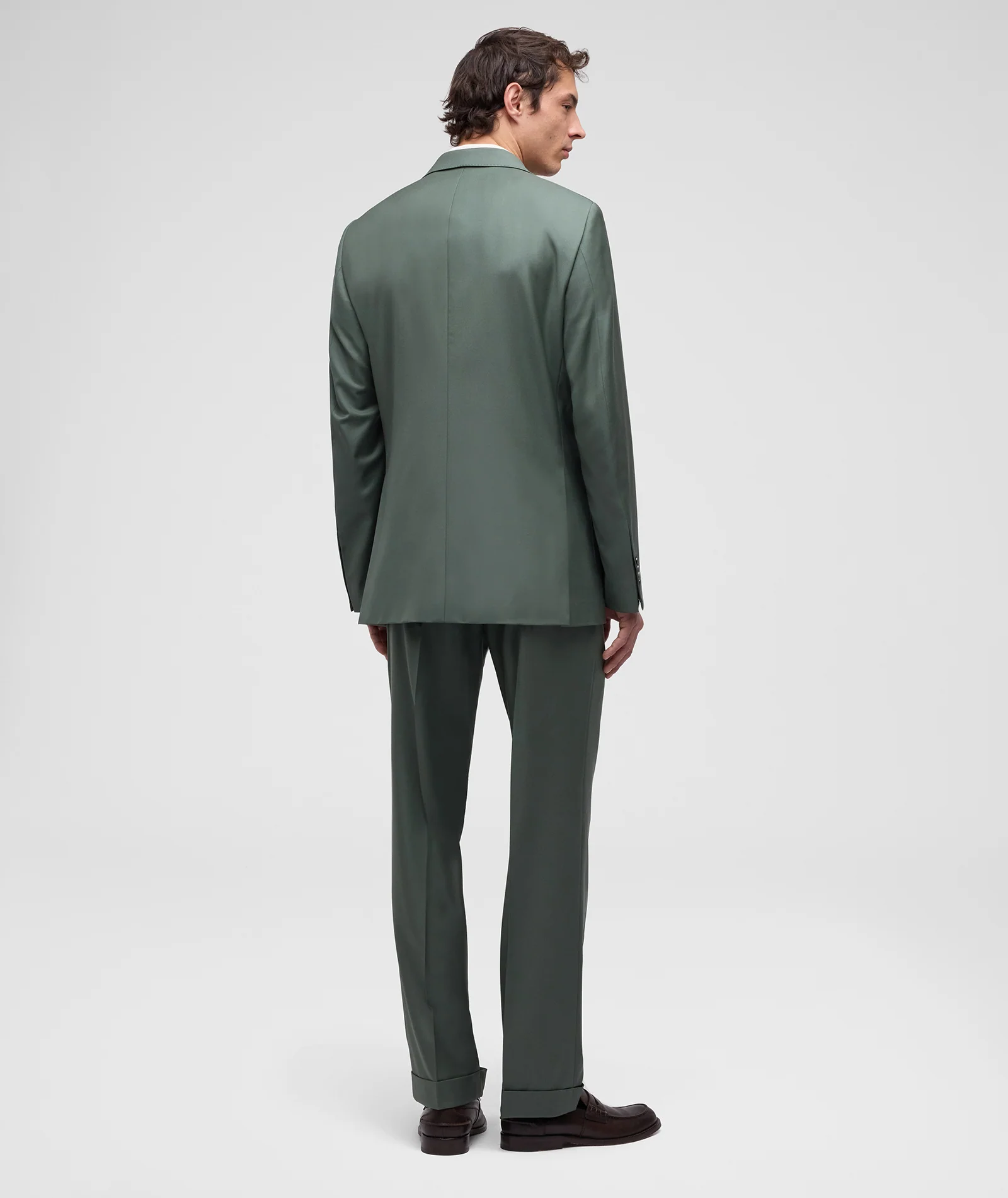 Abito in twill di lana 150'S verde salvia - Image 3