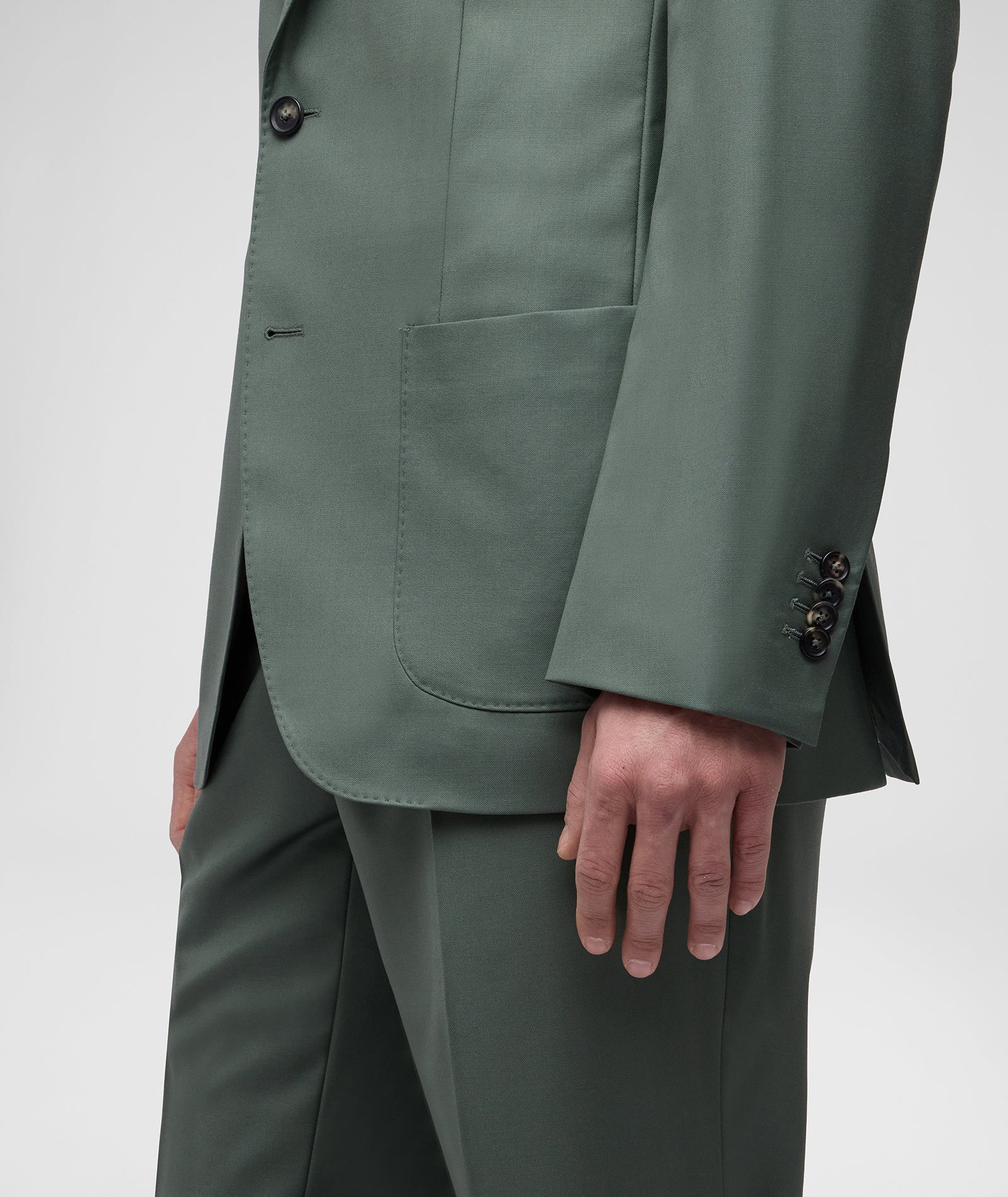 Abito in twill di lana 150'S verde salvia - Image 4