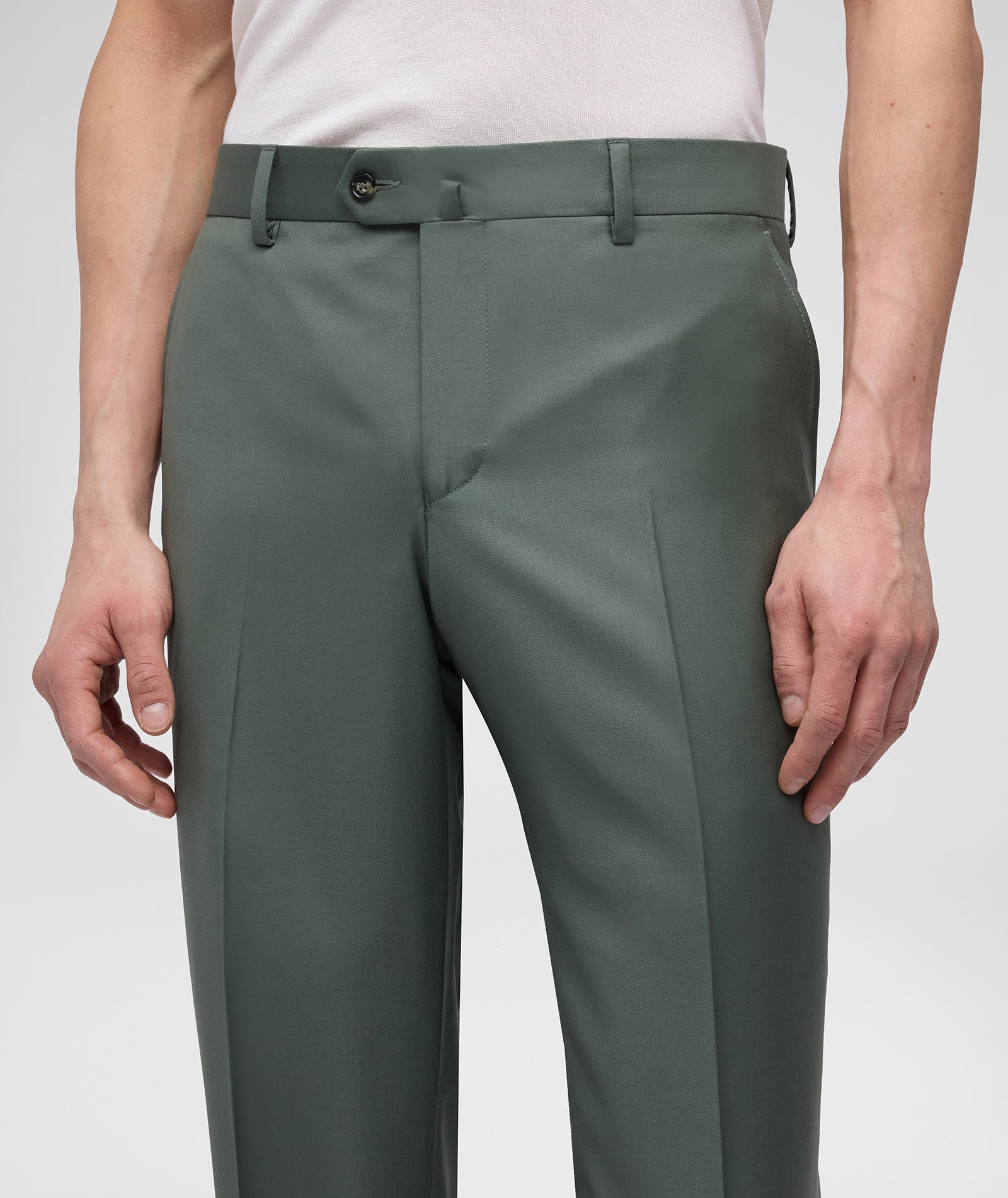 Abito in twill di lana 150'S verde salvia - Image 5