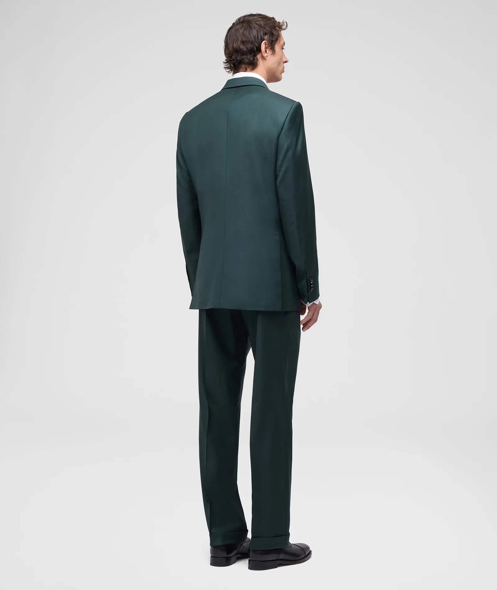 Abito in twill di lana 150'S verde scuro - Image 3