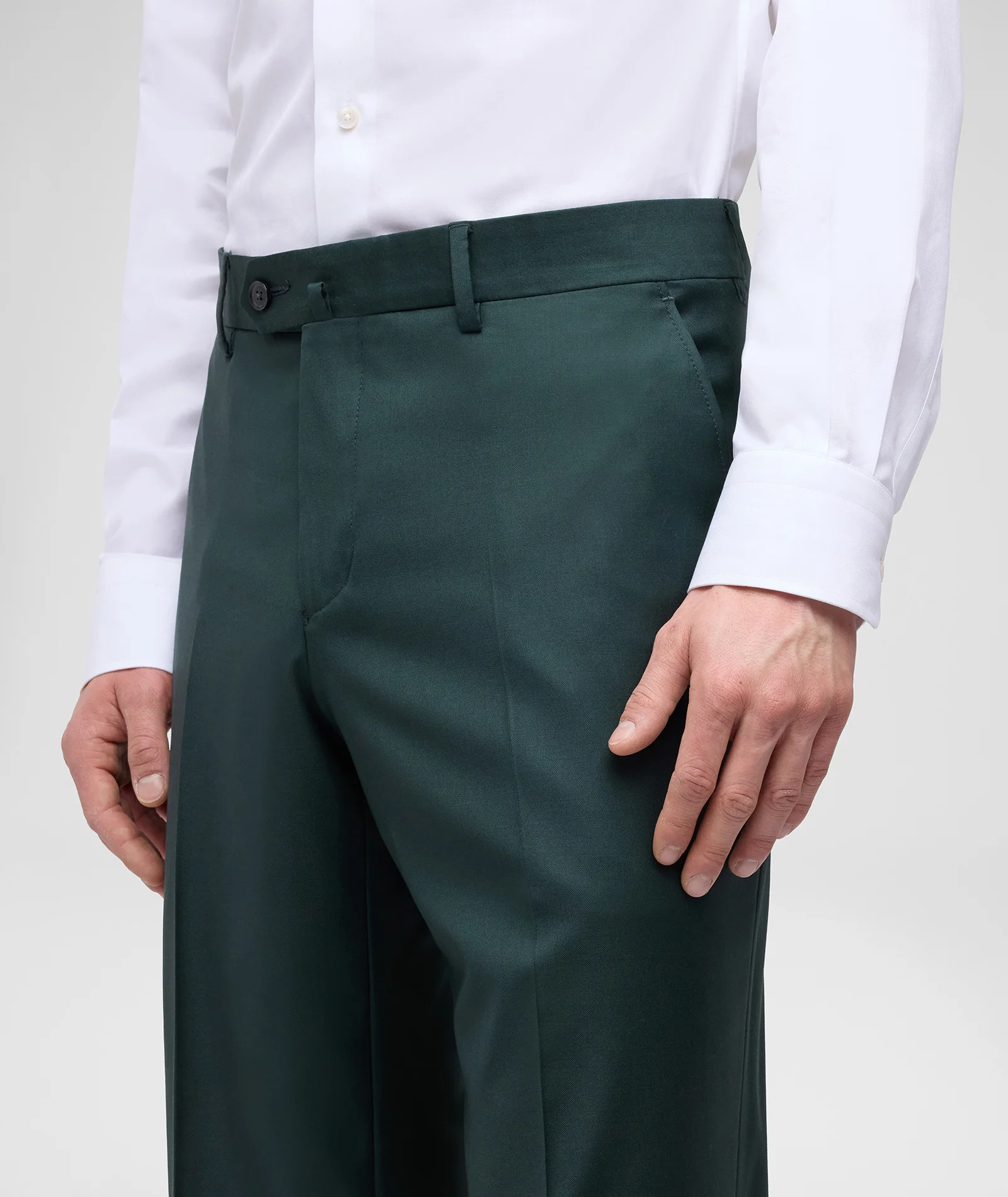 Abito in twill di lana 150'S verde scuro - Image 5
