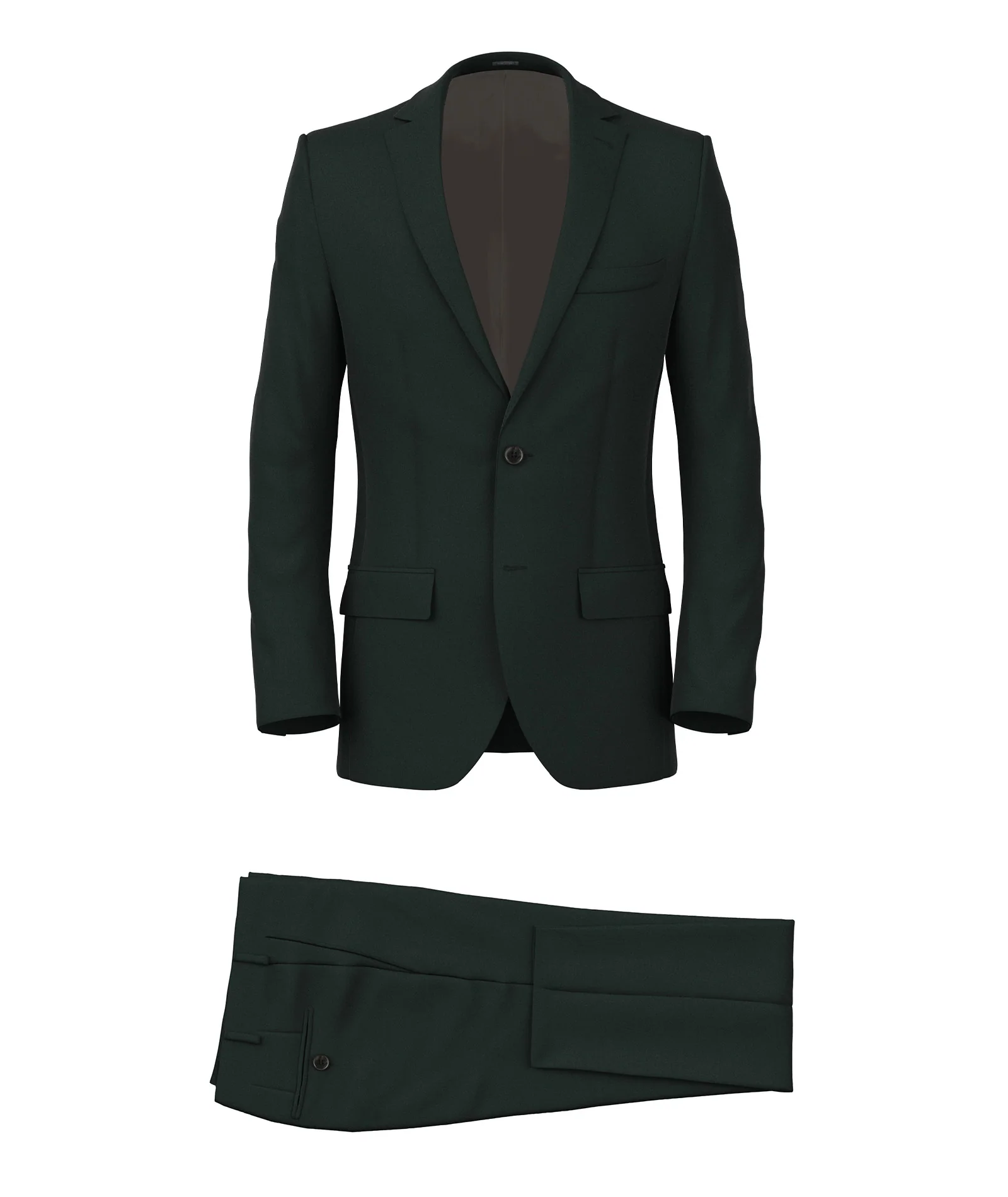 Abito in twill di lana 150'S verde scuro - Image 6