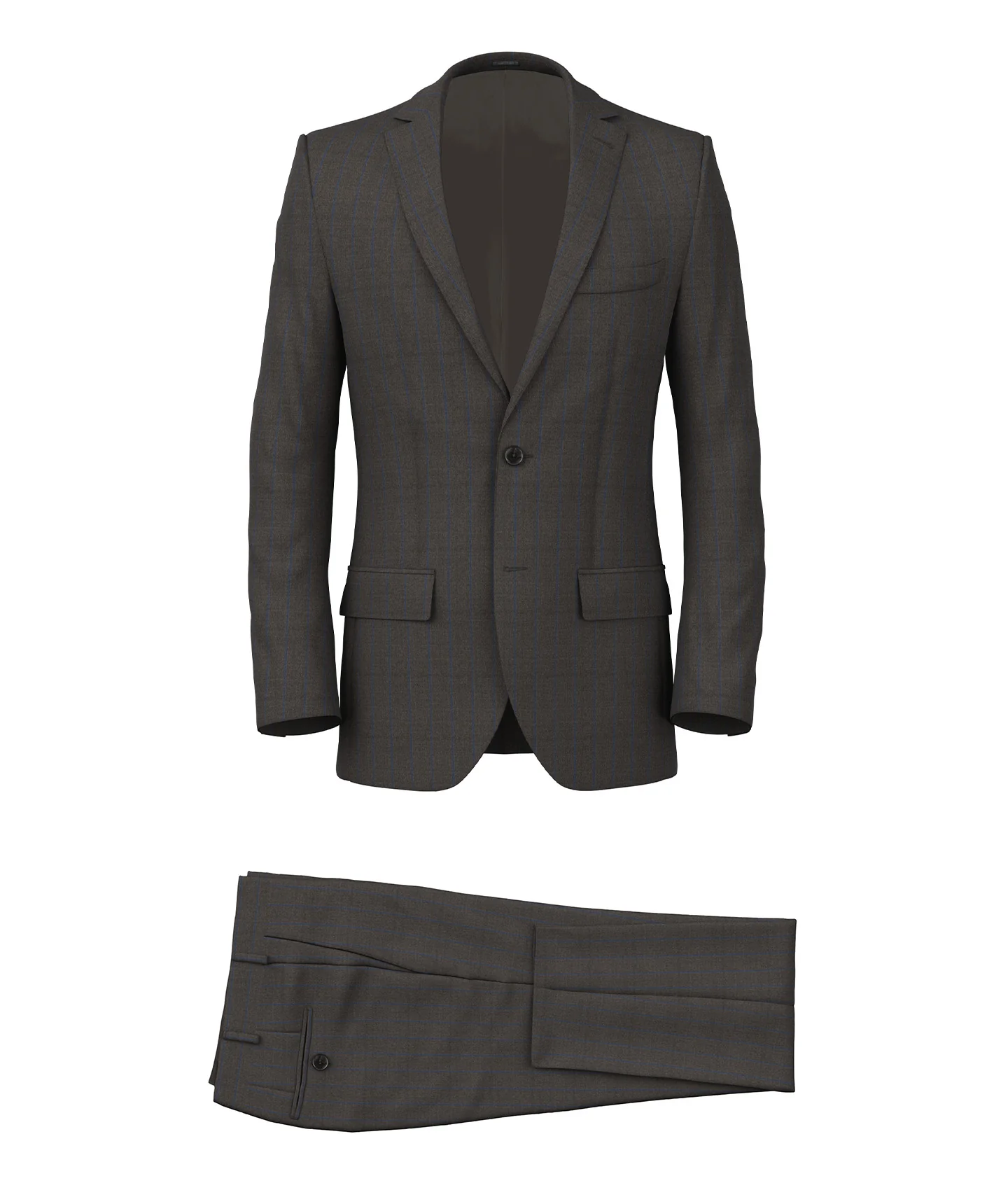 Abito marrone con gessatura blu