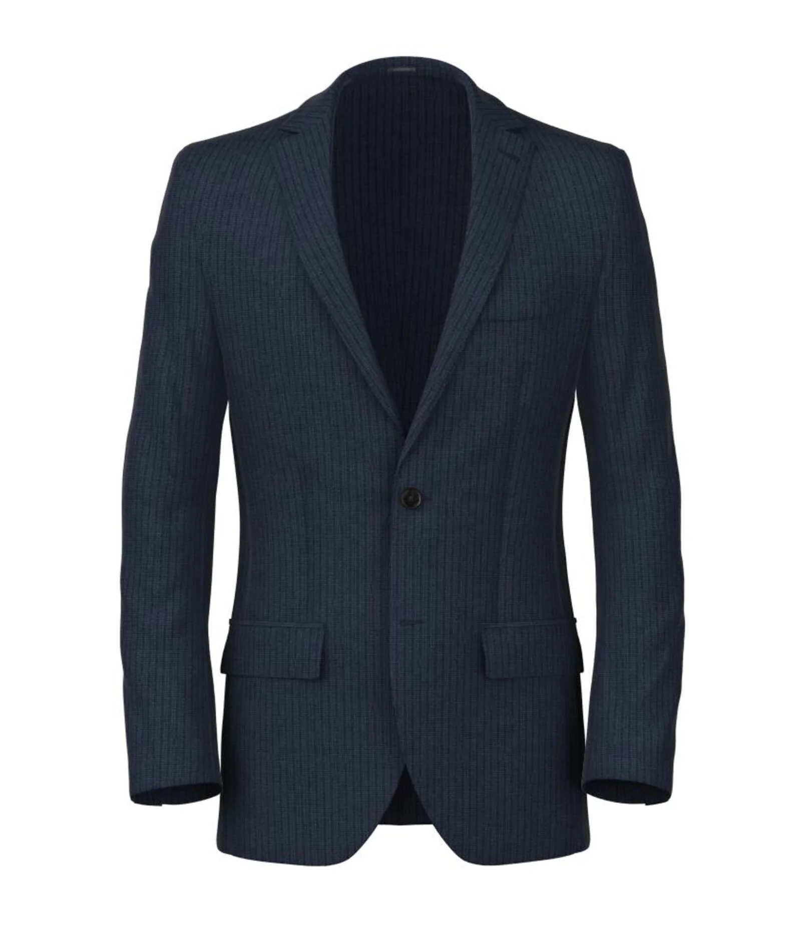 Blazer Blu a Righe Lana Lino
