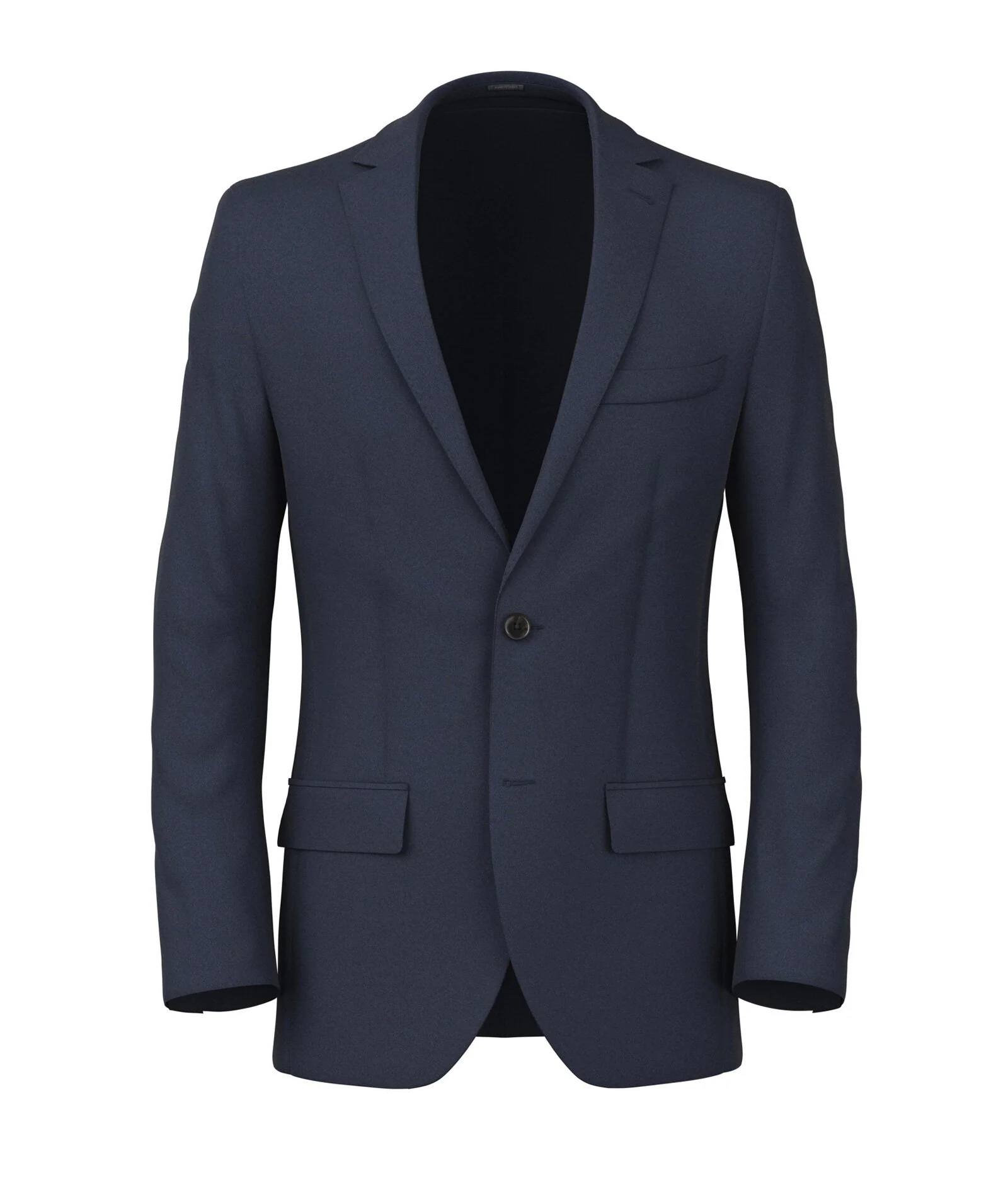 Blazer blu denim in lana e lyocell stretch