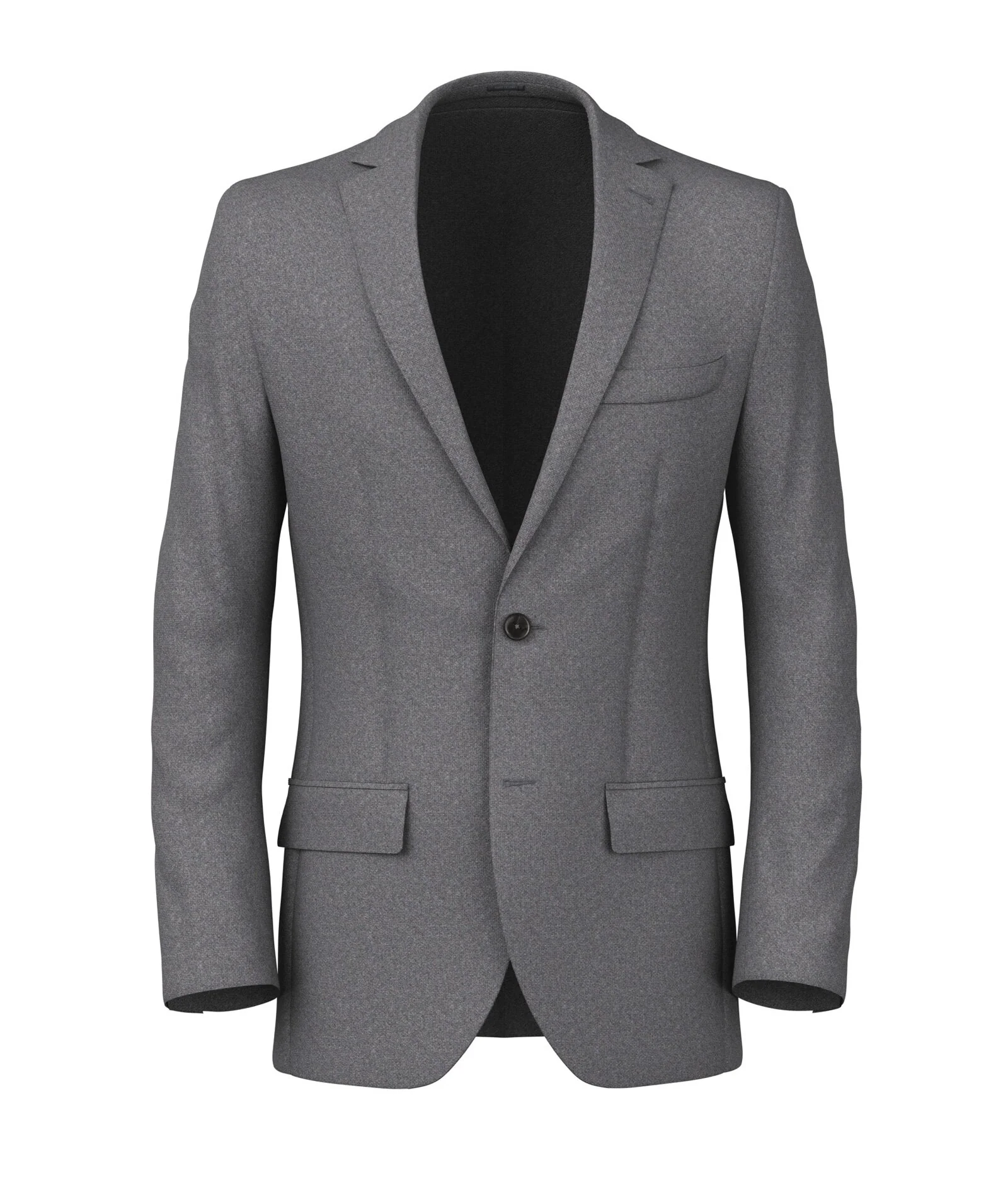 Blazer grigio mélange in flanella di lana cashmere