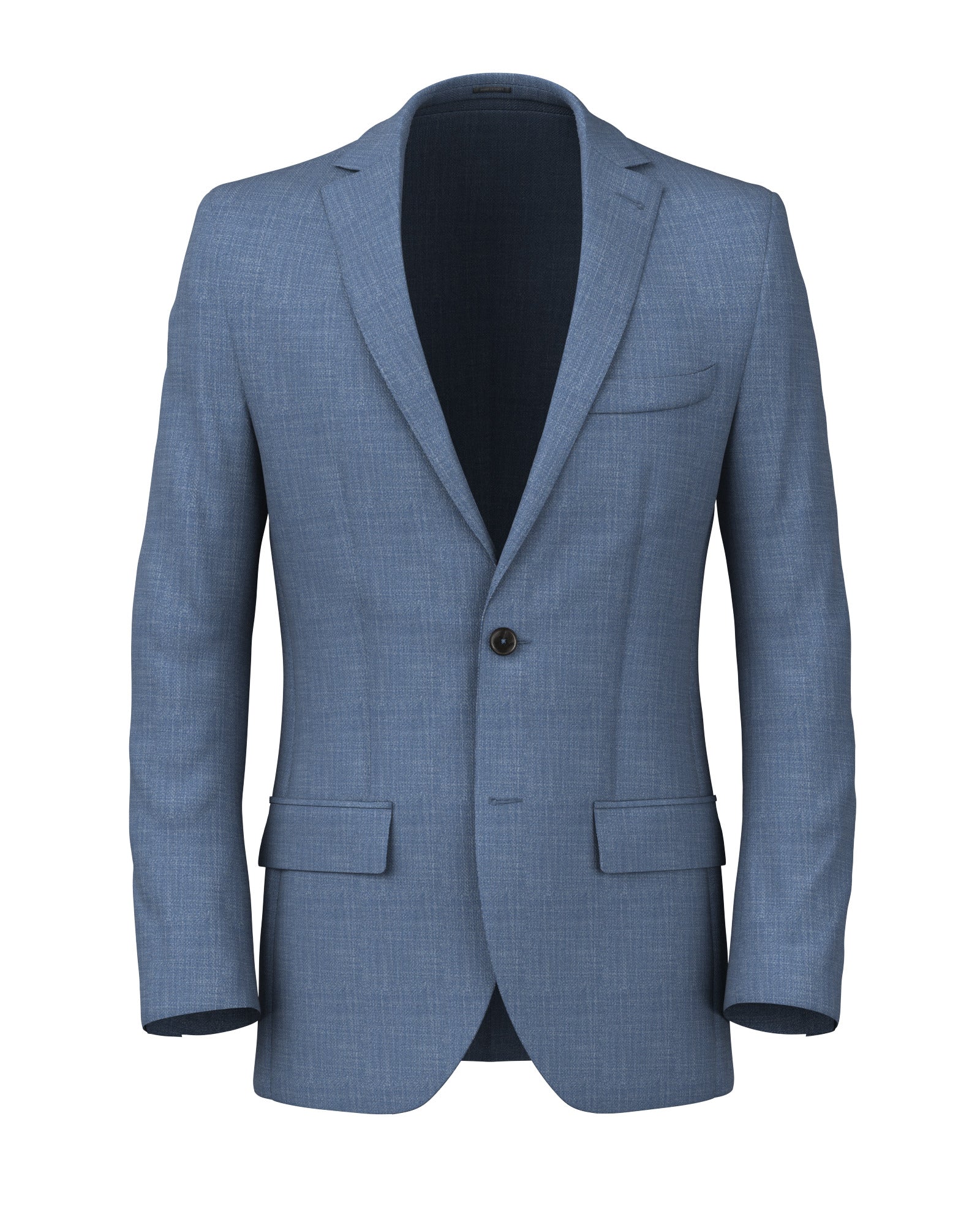 Blazer in cotone lana celeste mélange