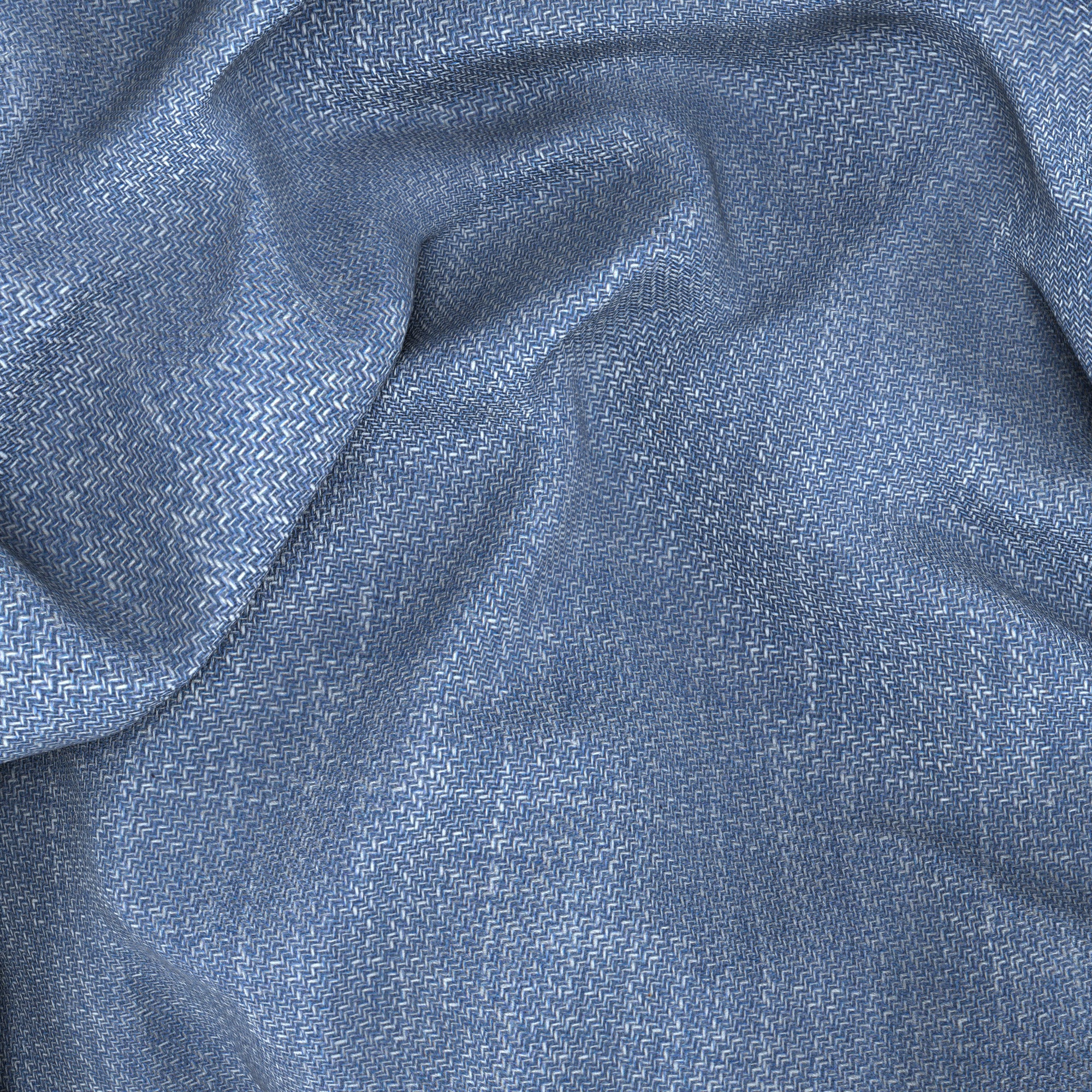 Blazer in cotone lana celeste mélange - Image 3