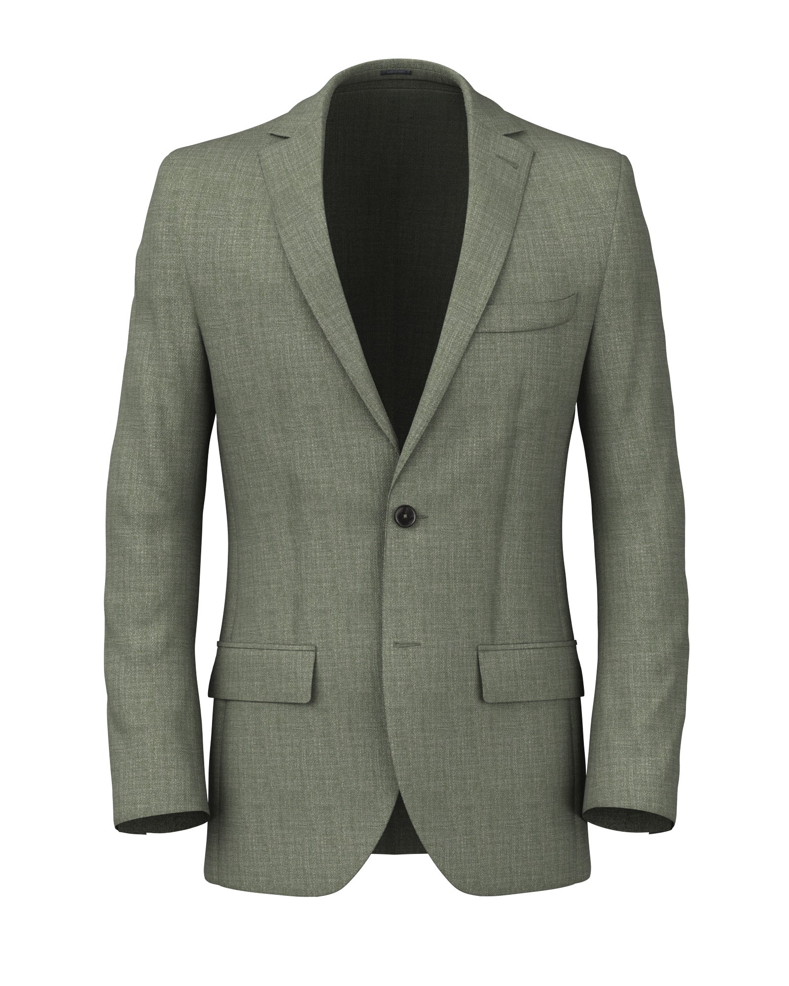 Blazer in cotone lana verde mélange