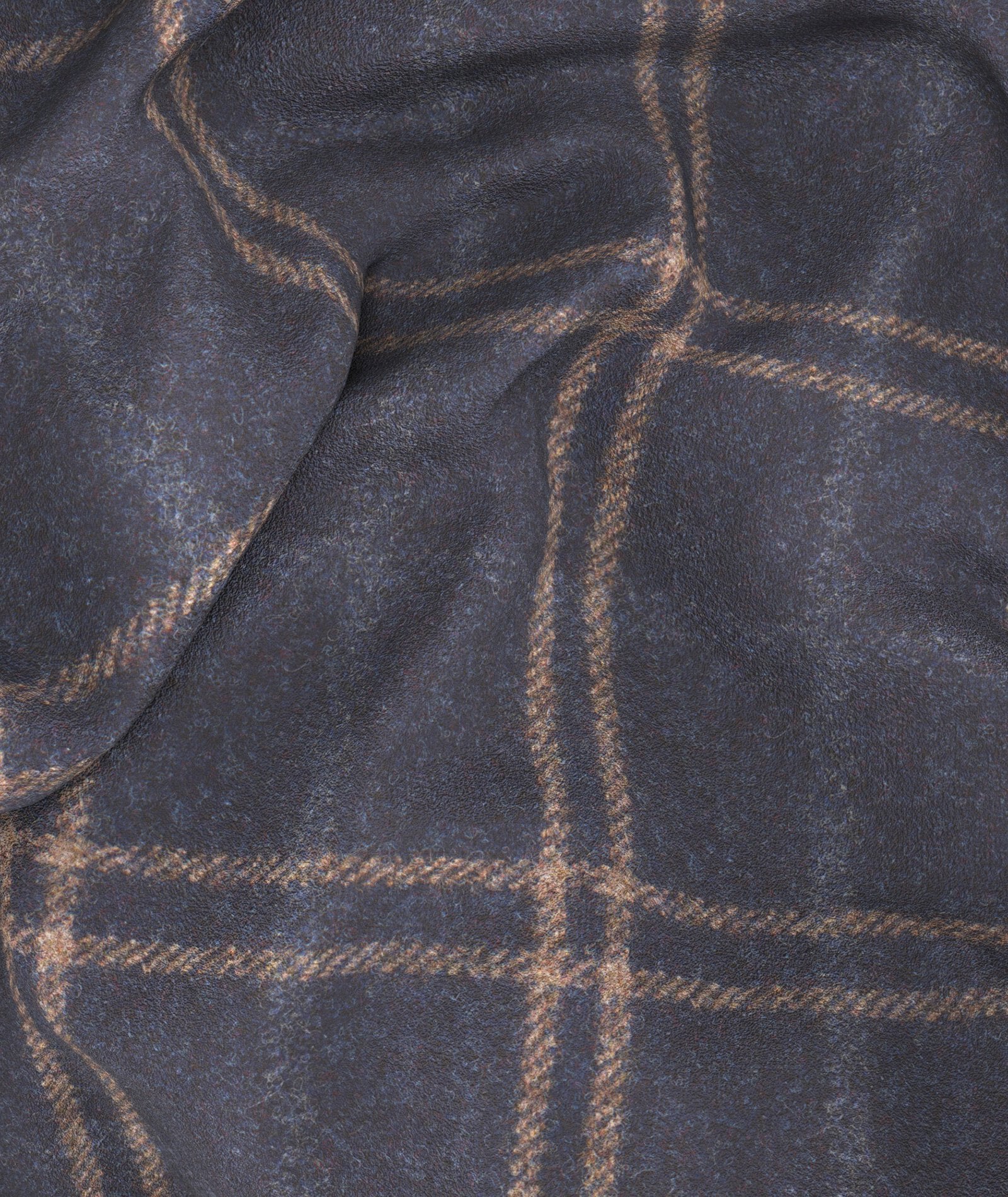 Blazer in flanella di lana finestrato blu e beige - Image 4