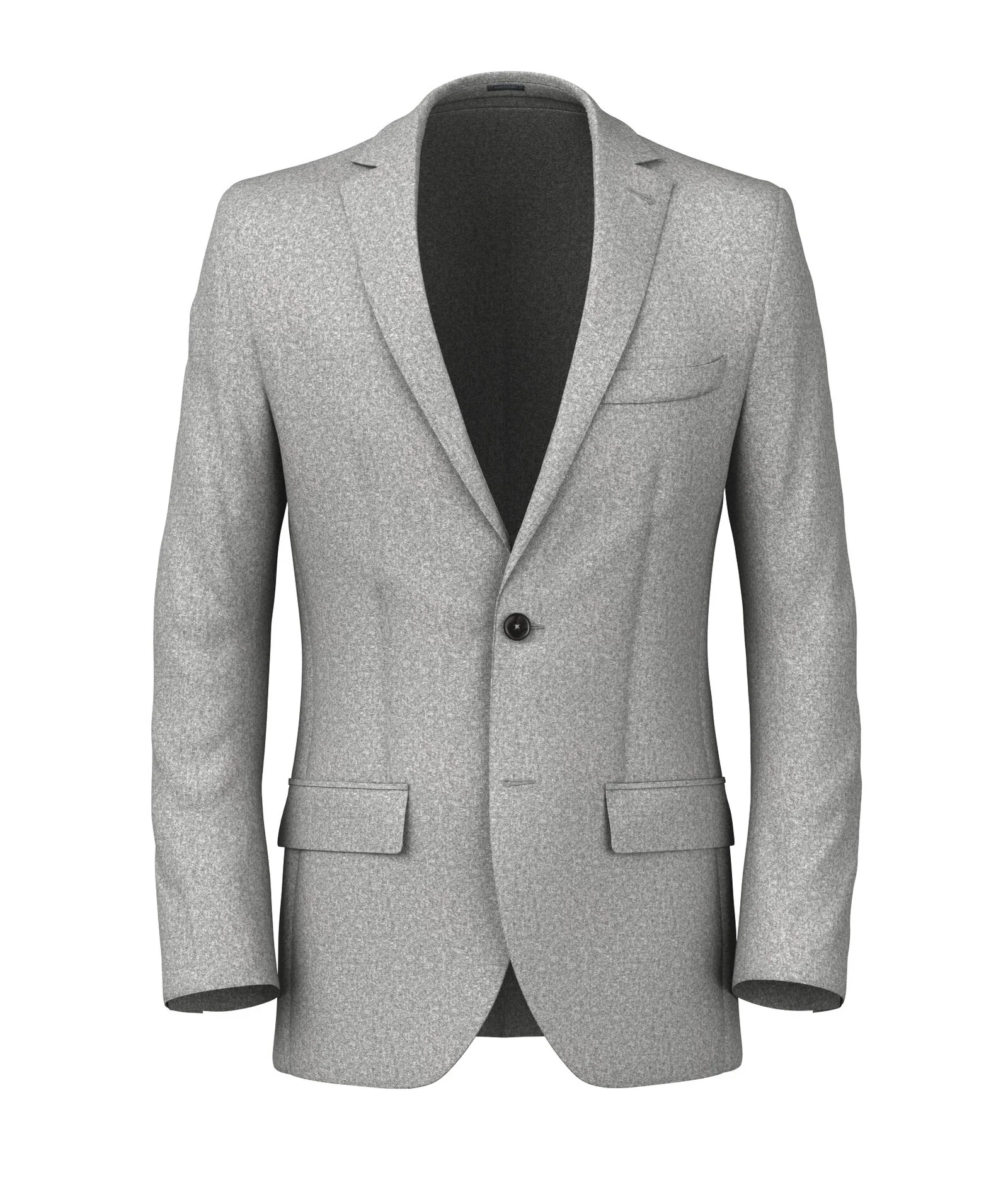 Blazer in flanella di lana grigio chiaro mélange