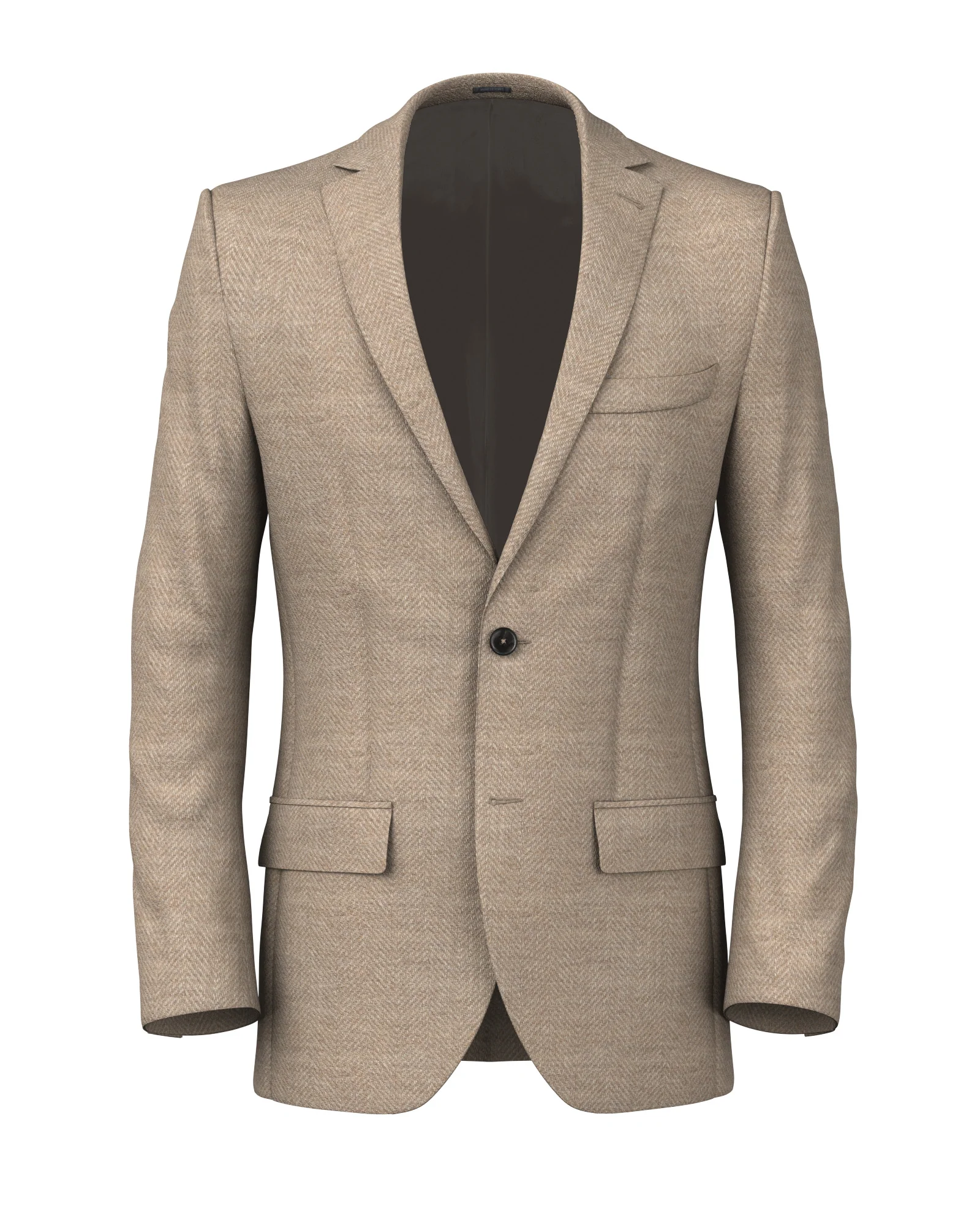 Blazer in lana e alpaca spigata beige