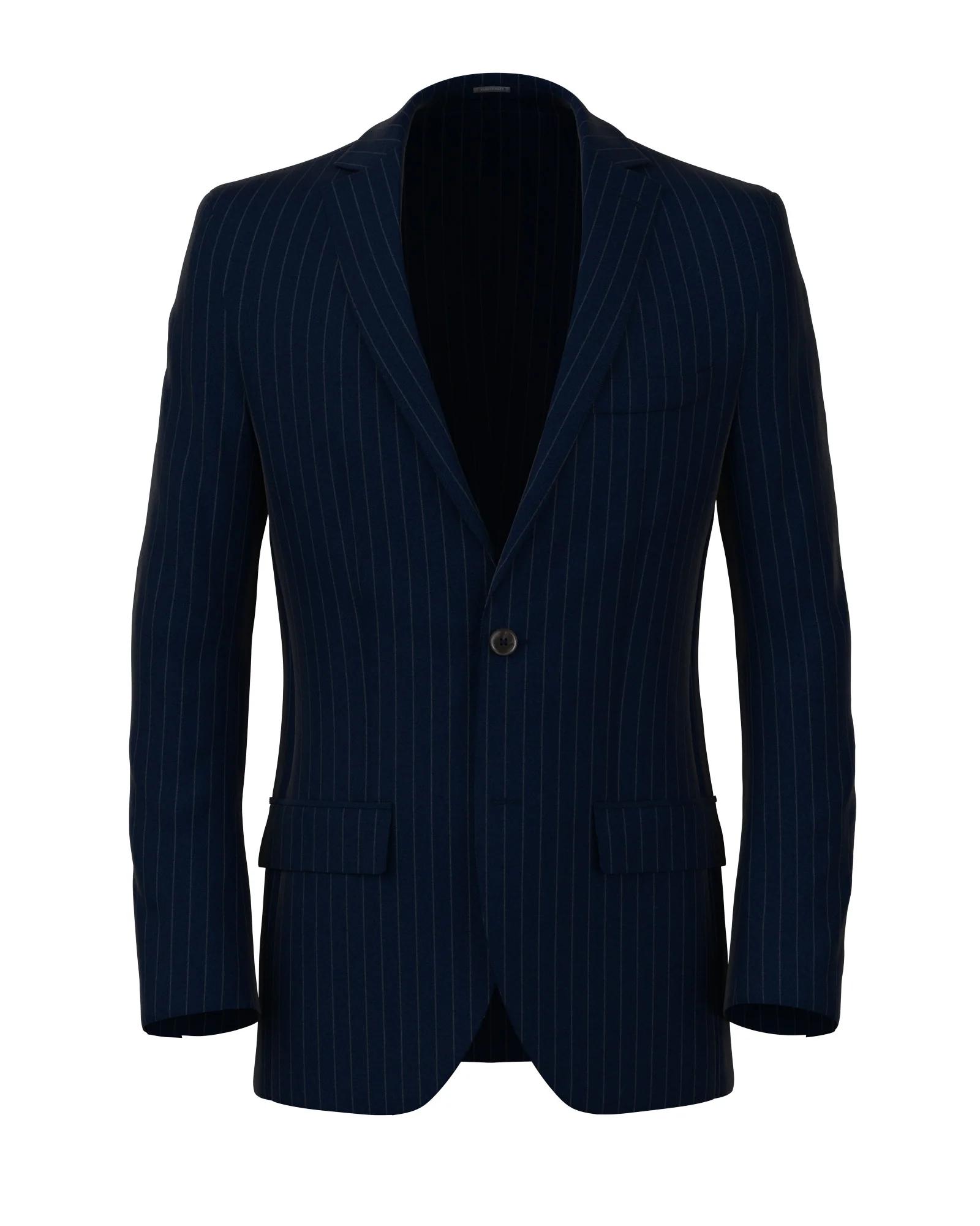 Blazer in lana gessato blu navy