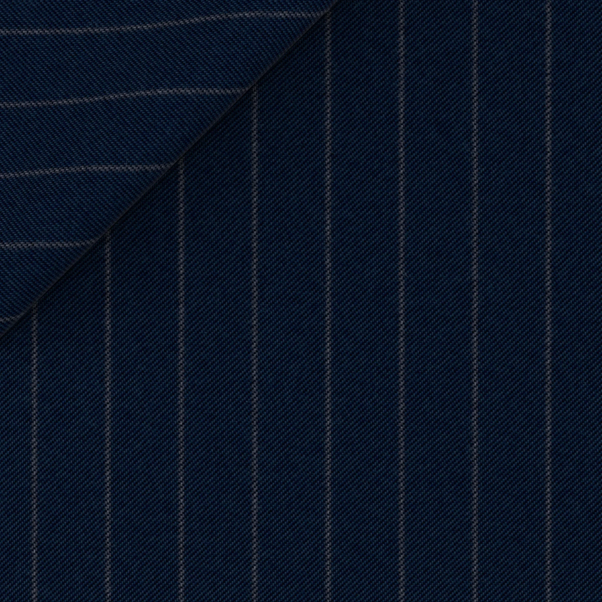 Blazer in lana gessato blu navy - Image 2