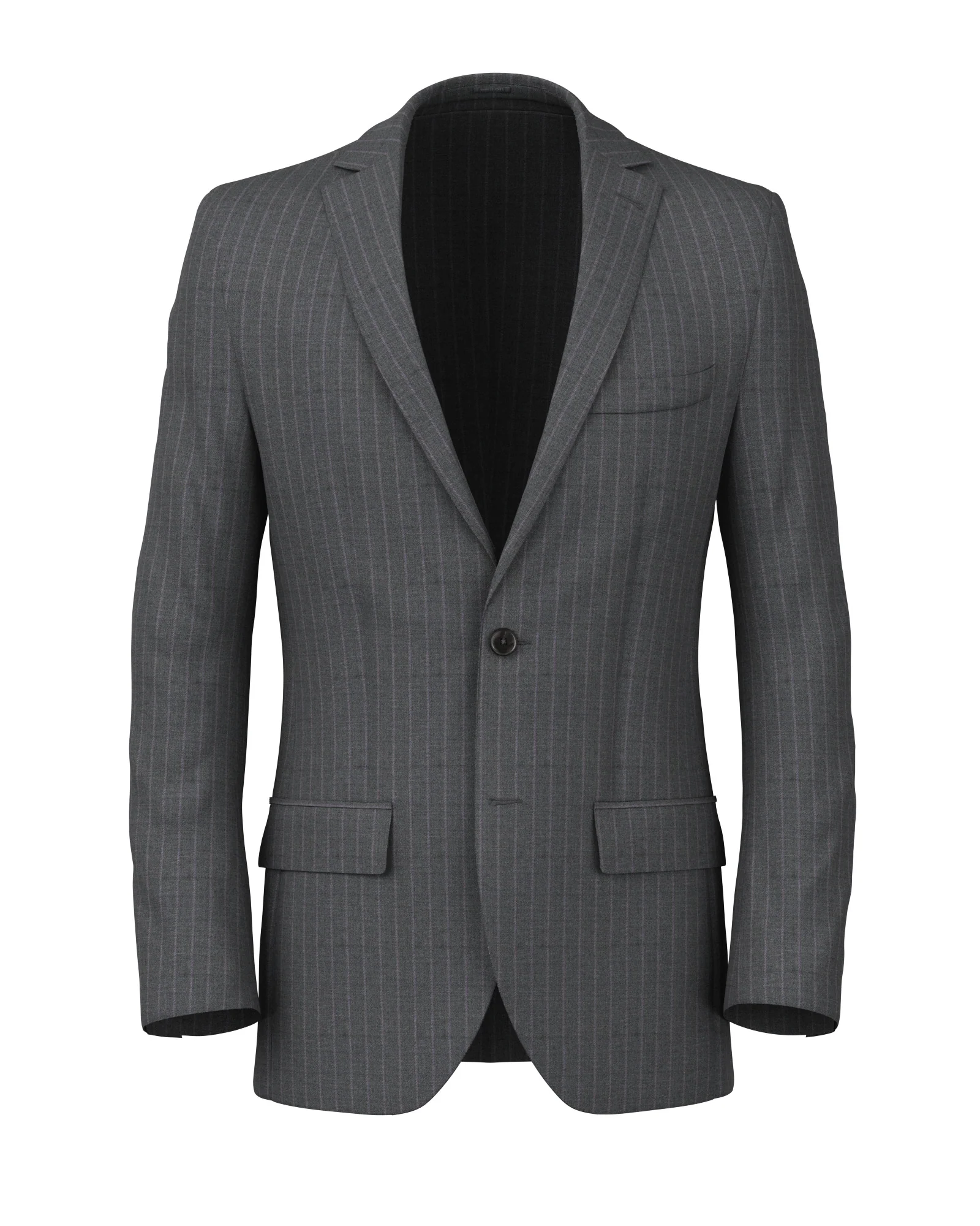 Blazer in lana gessato grigio e lilla