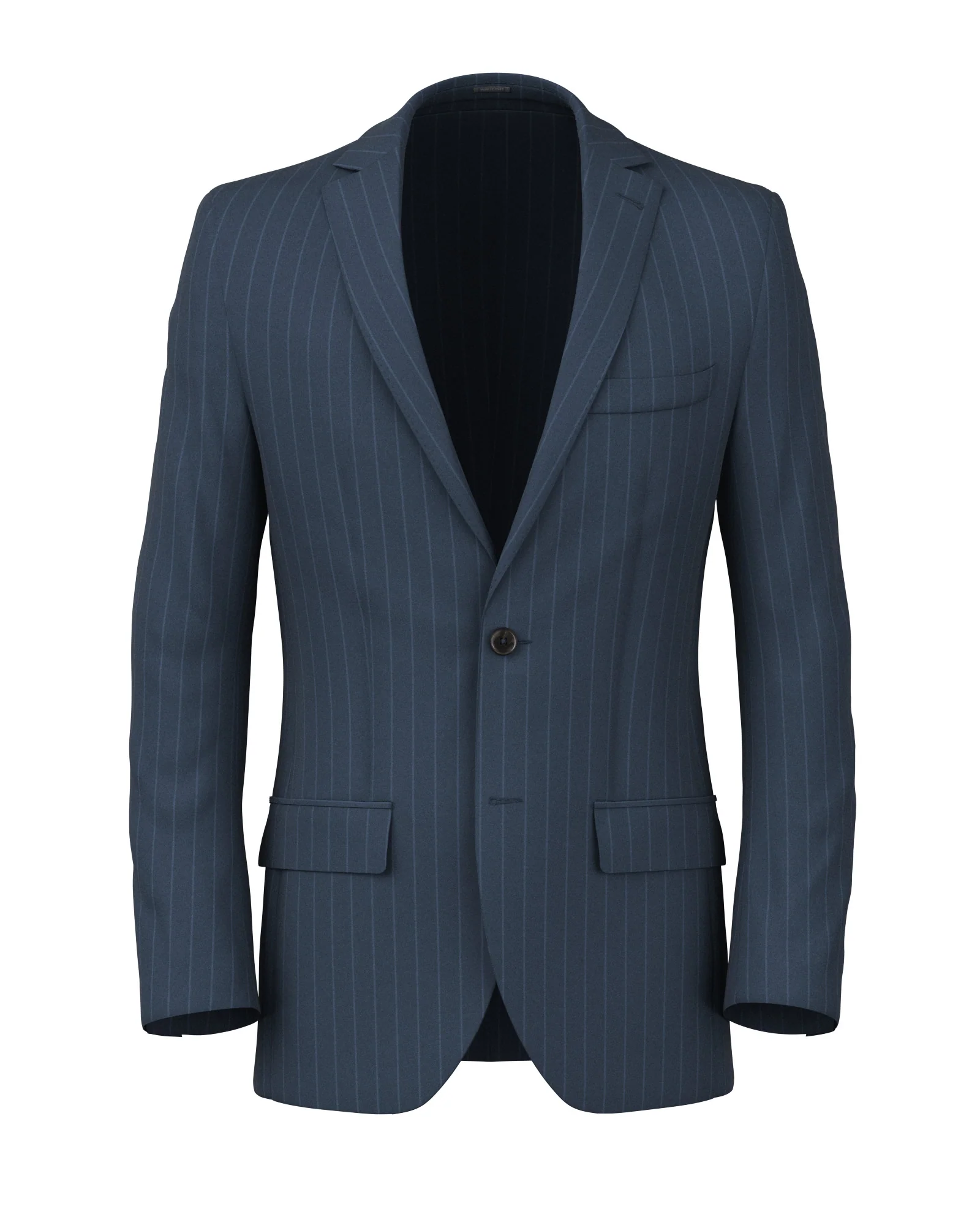 Blazer in lana rigato blu
