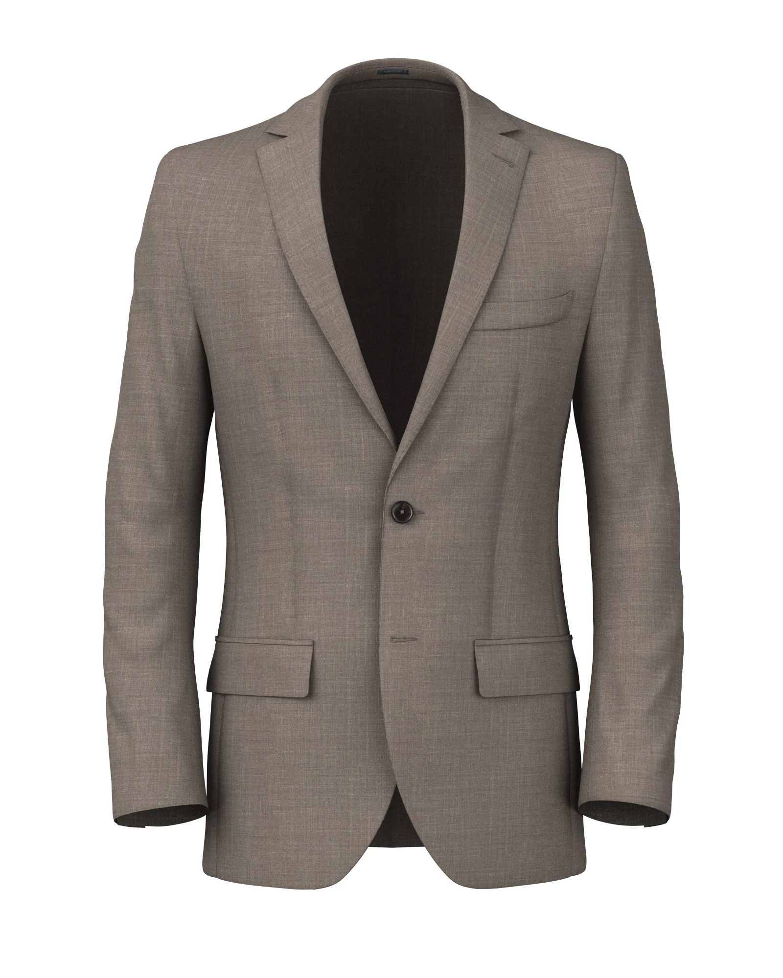 Blazer in lana-seta-lino effetto fiammato tortora