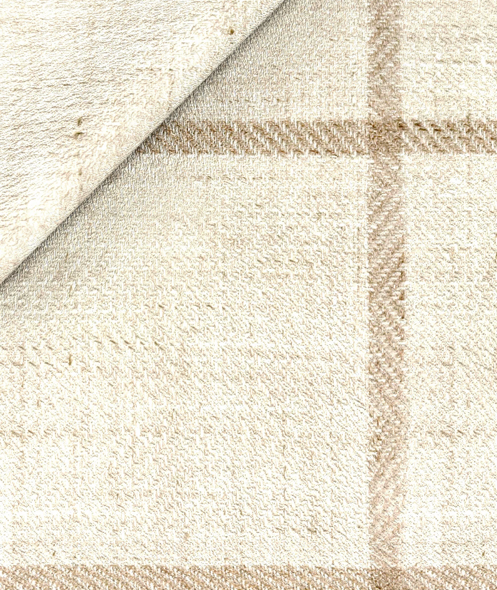 Blazer in lino-lana a quadri beige - Image 3
