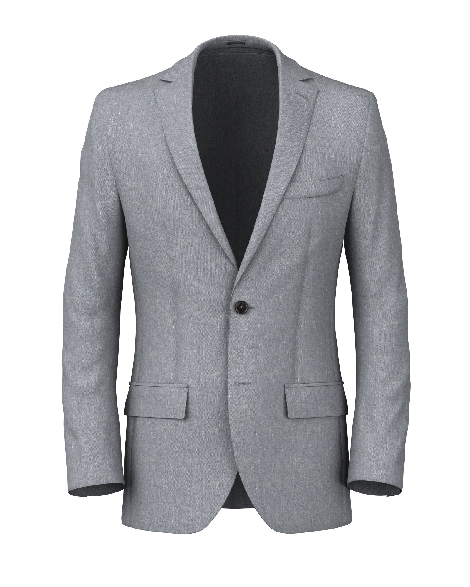 Blazer in lino lana azzurro effetto denim