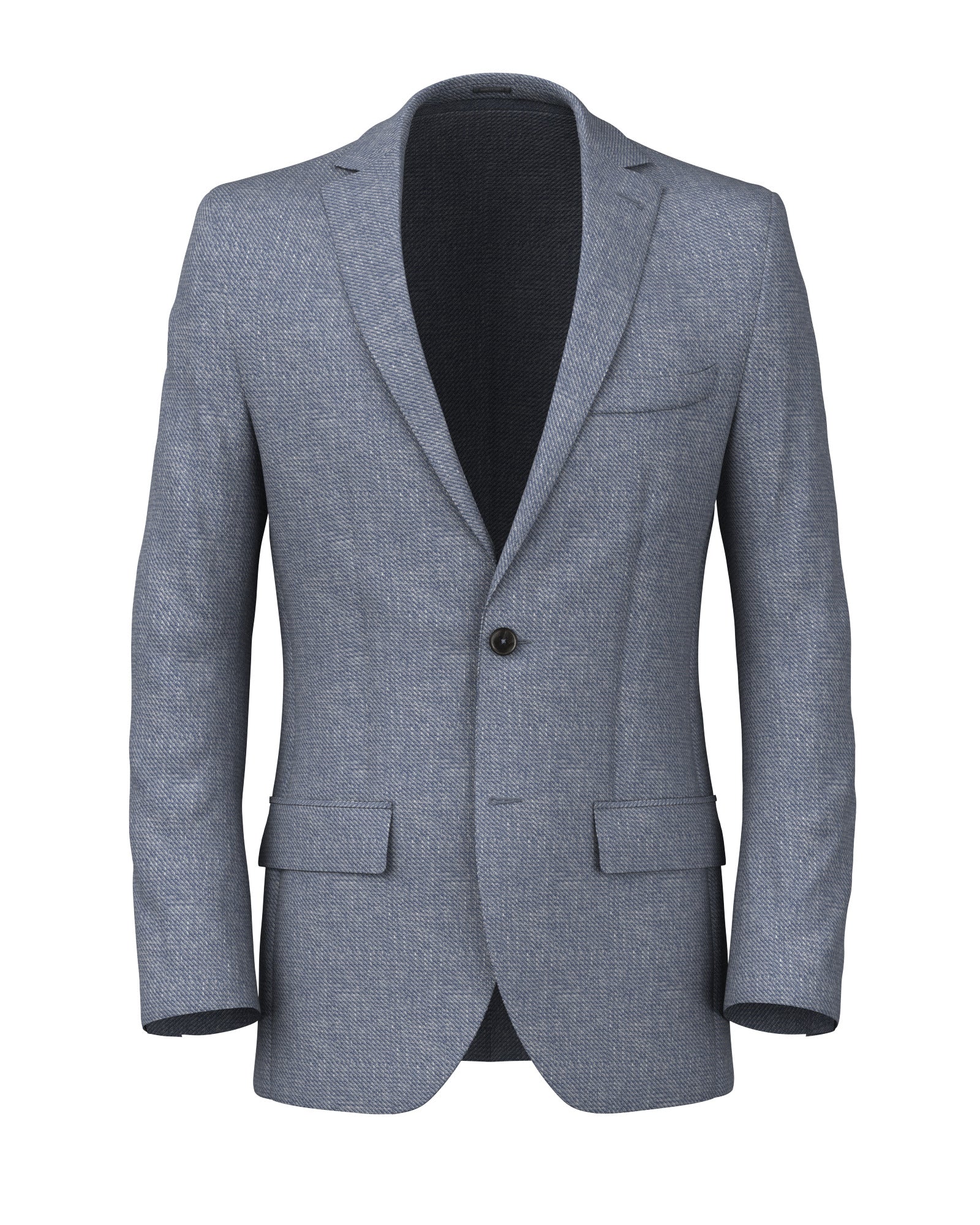 Blazer in lino microdesign diagonale azzurro