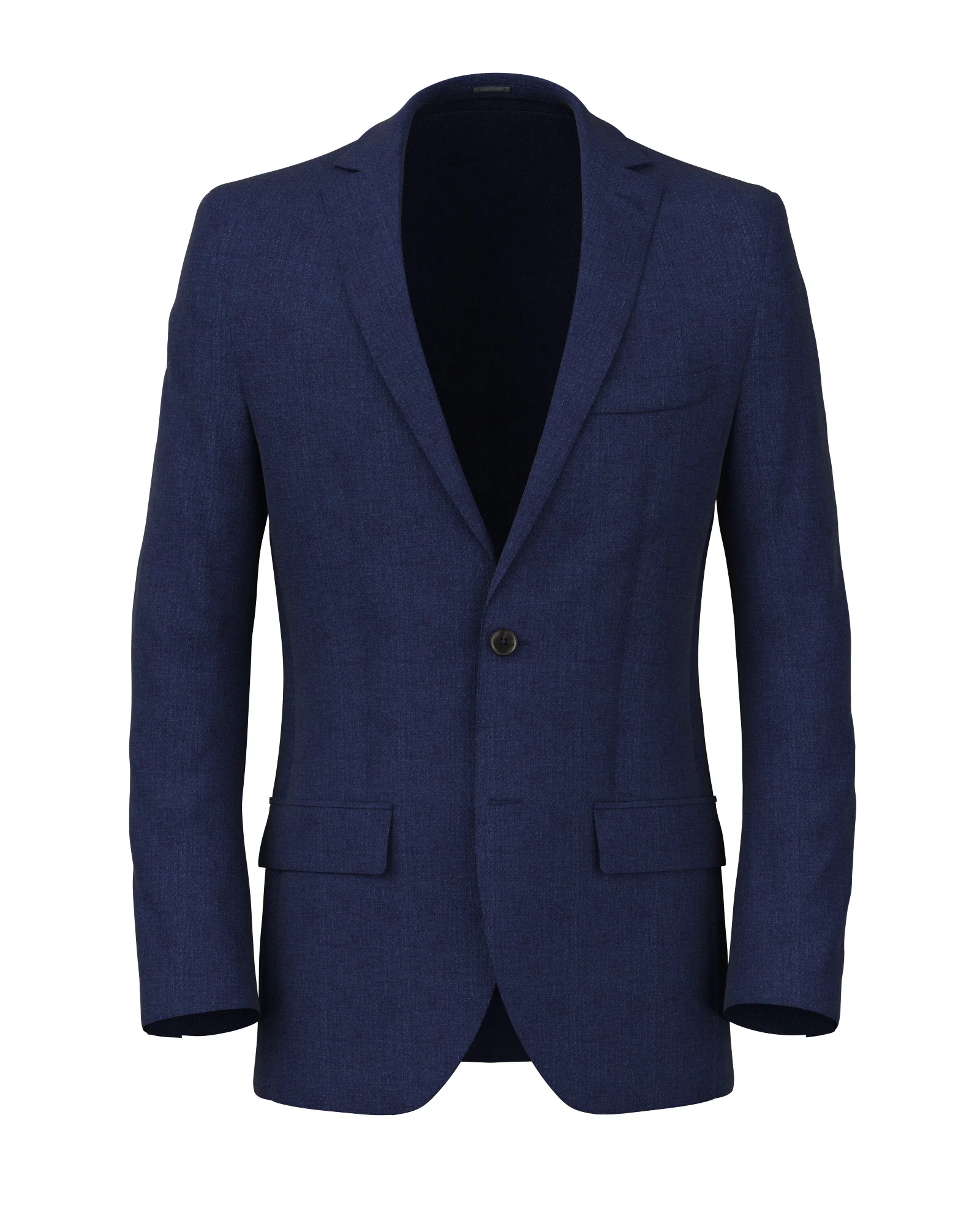 Blazer in lino microdesign diagonale blu denim
