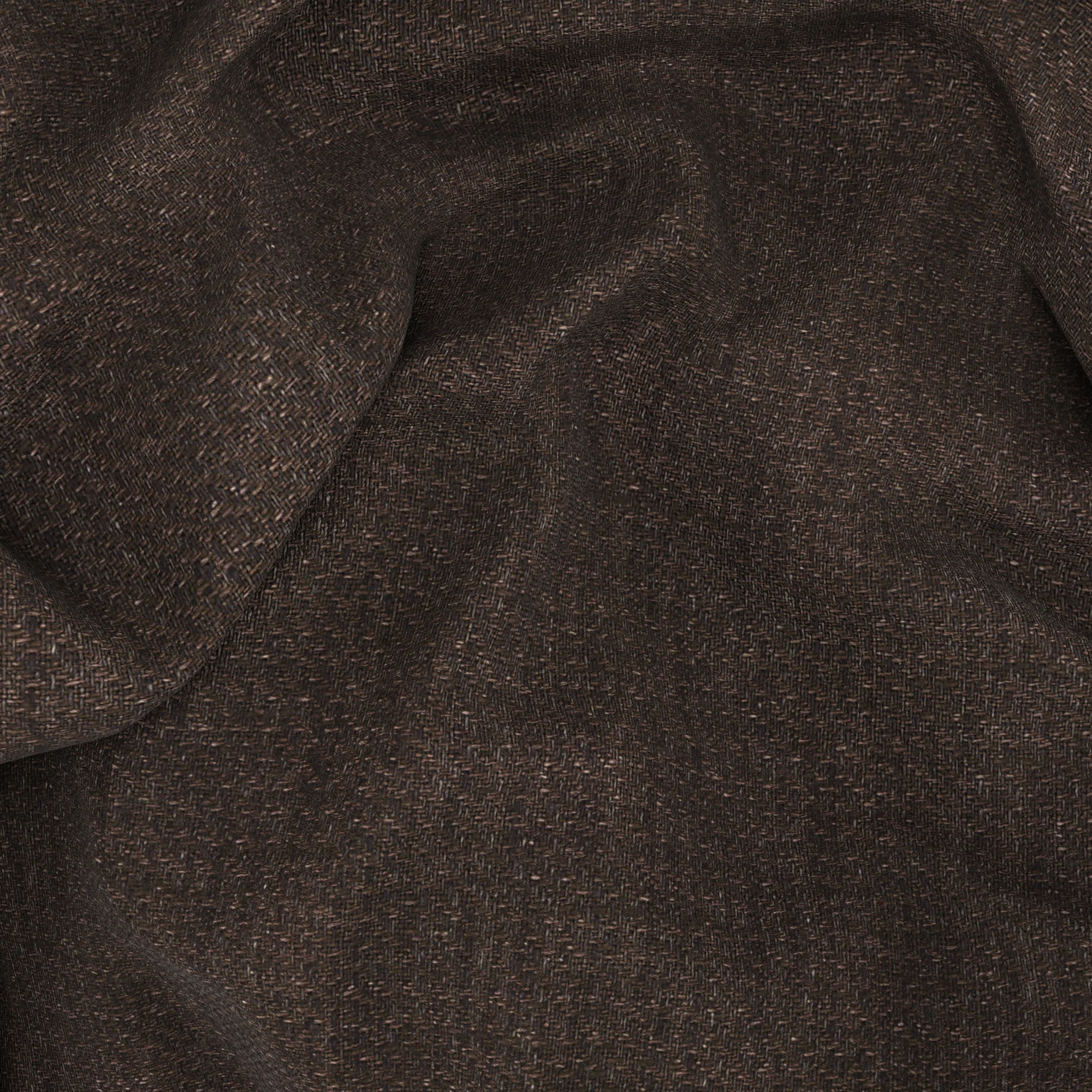 Blazer in lino microdesign diagonale marrone - Image 3