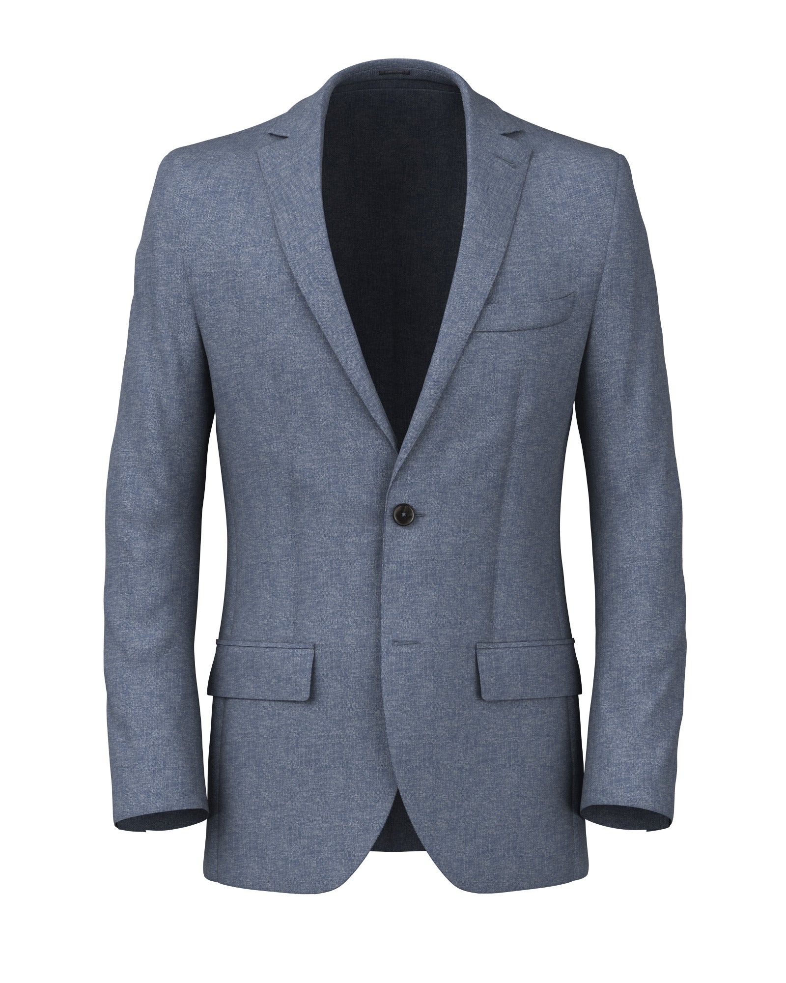 Blazer in twill di lana azzurro effetto graffiato
