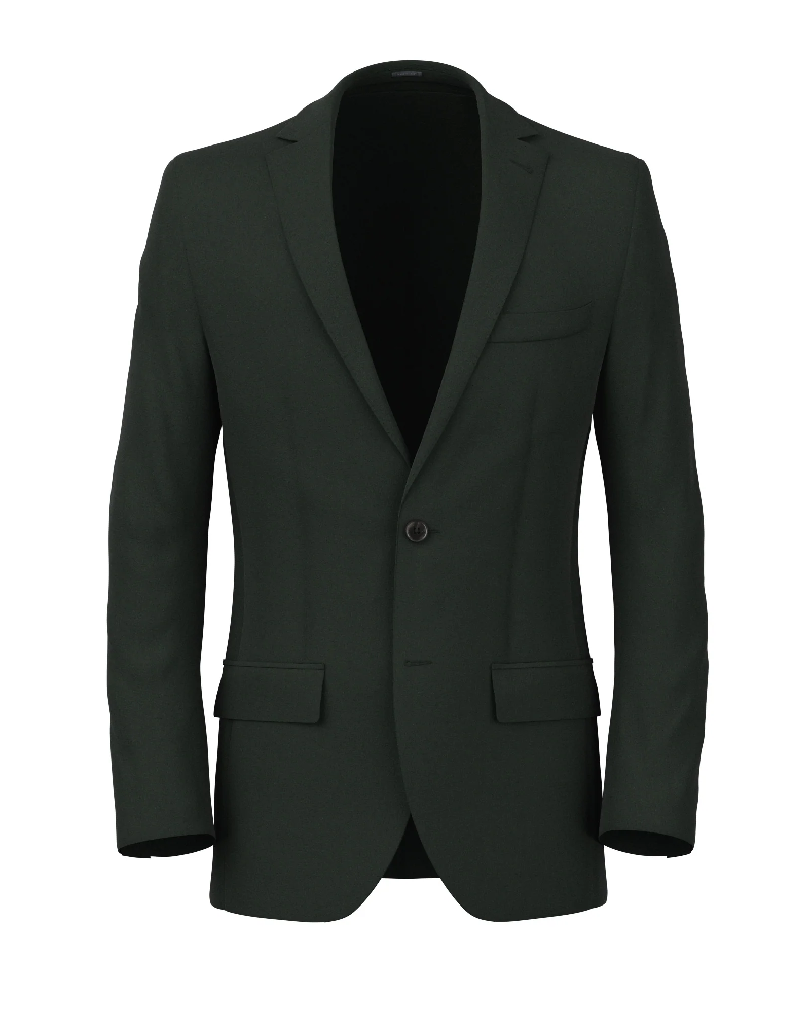 Blazer in twill verde di cotone e seta