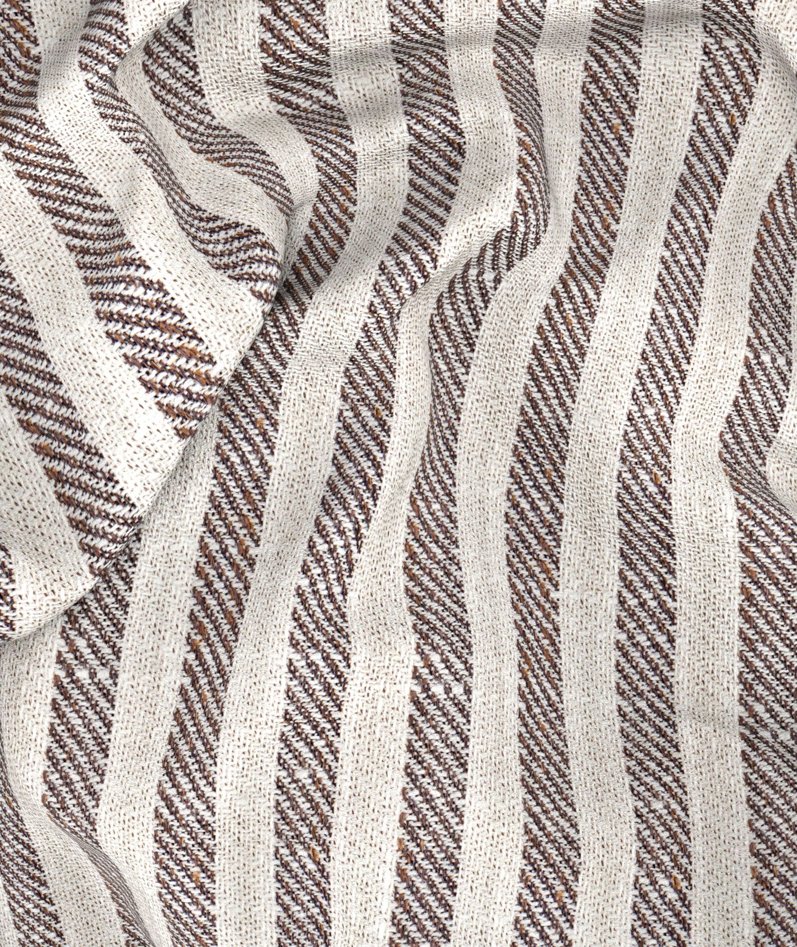 Blazer Marrone Beige a Righe - Image 3