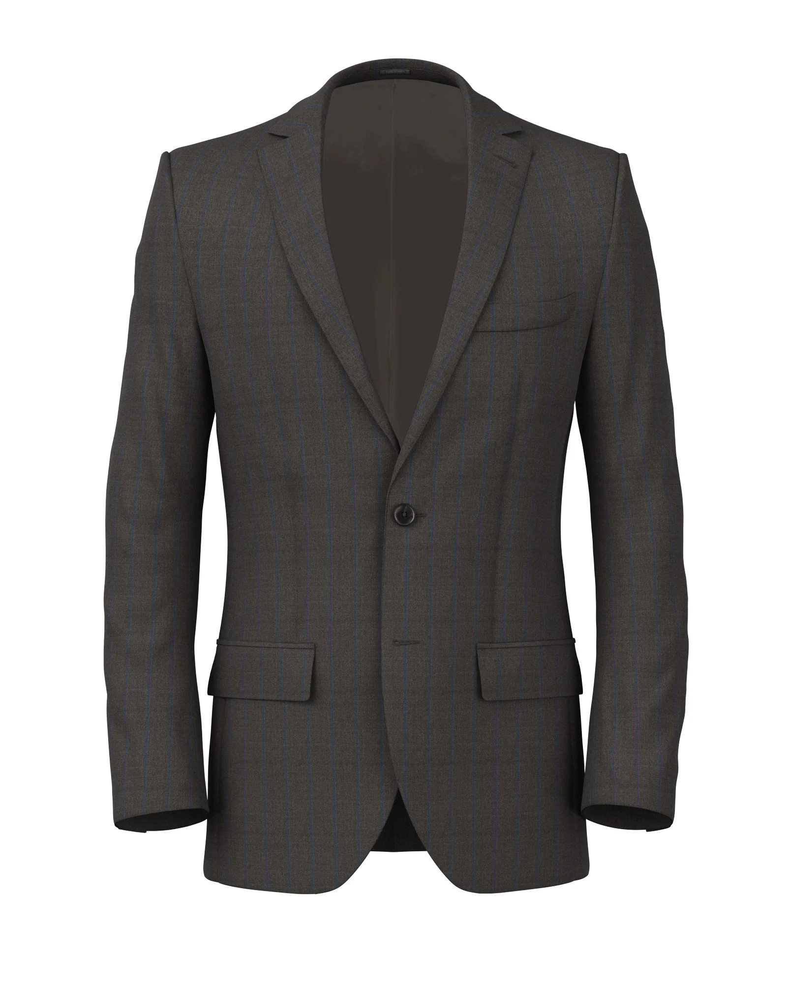 Blazer marrone con gessatura blu