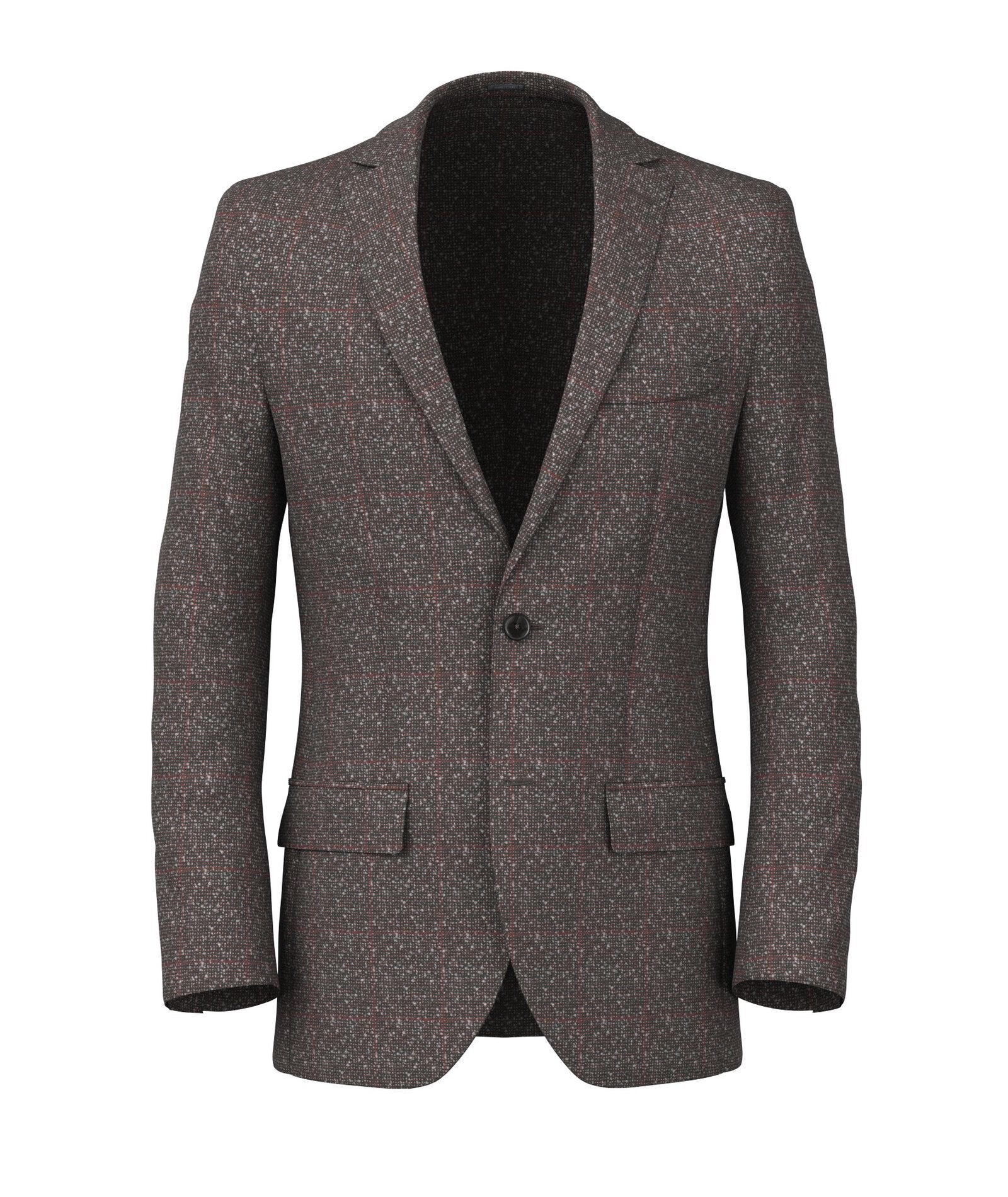 Blazer Marrone in Hopsack di Lana e Cashmere