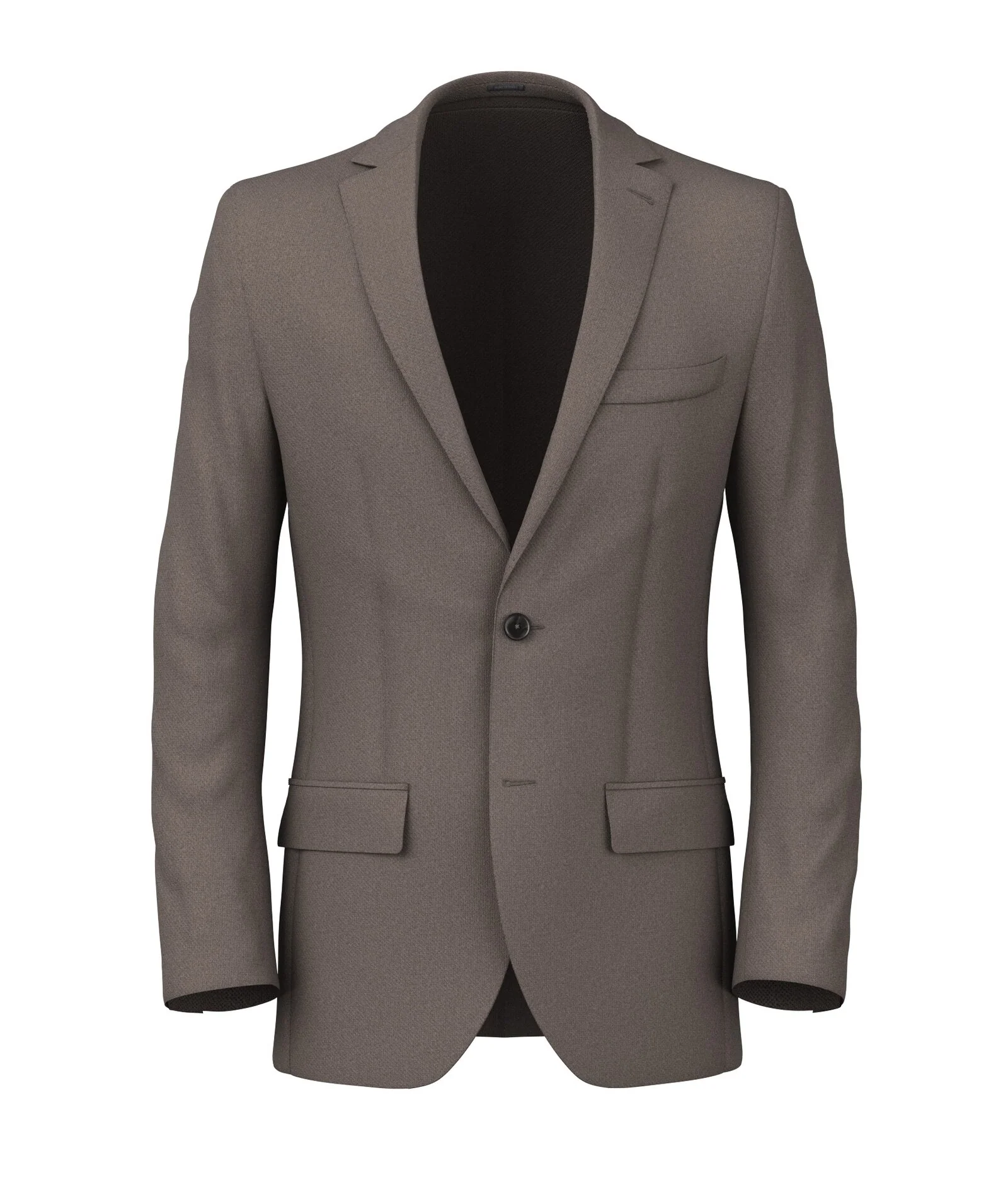Blazer Marrone in Hopsack di Seta e Cammello