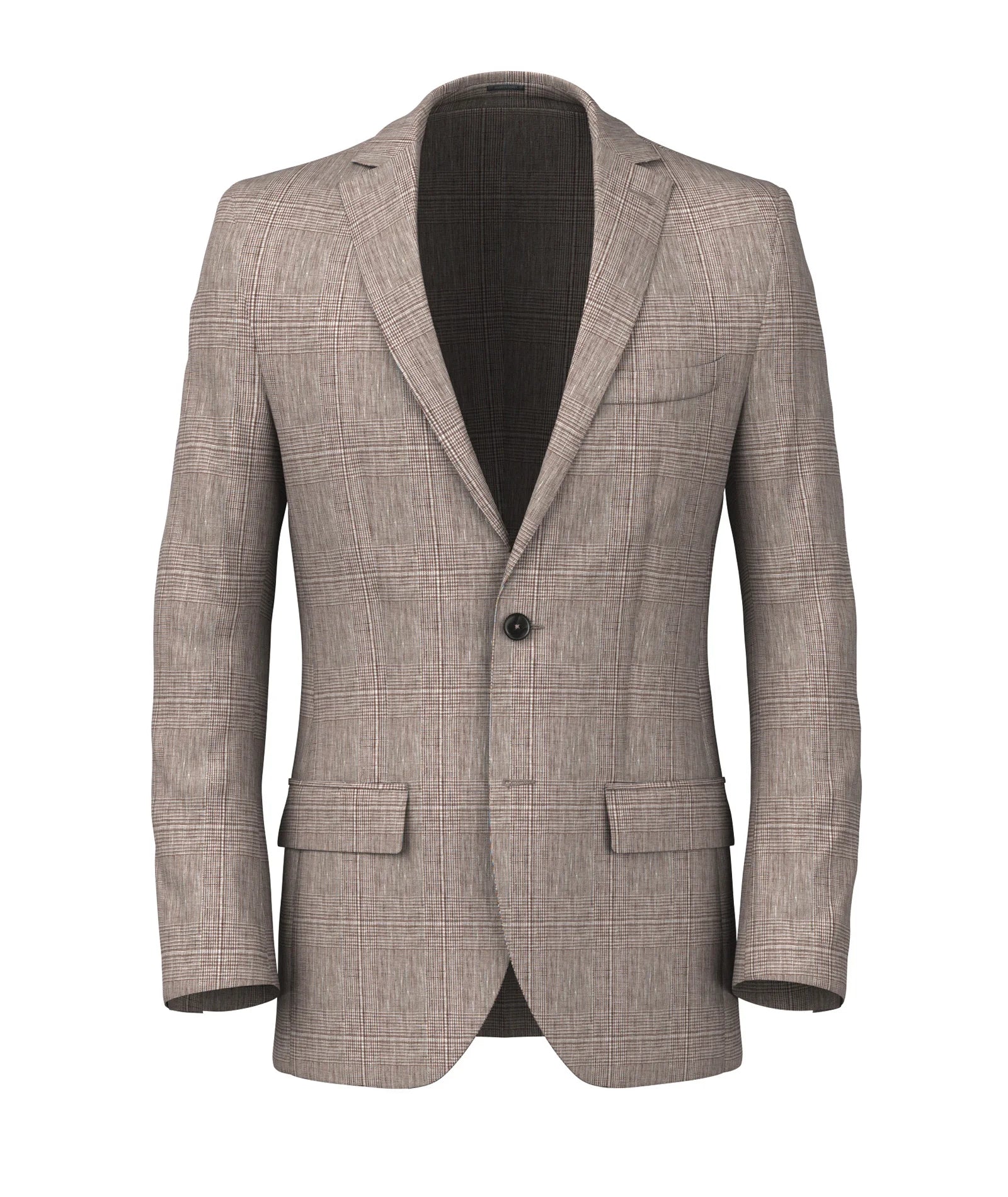 Blazer principe di Galles marrone e bianco in lana