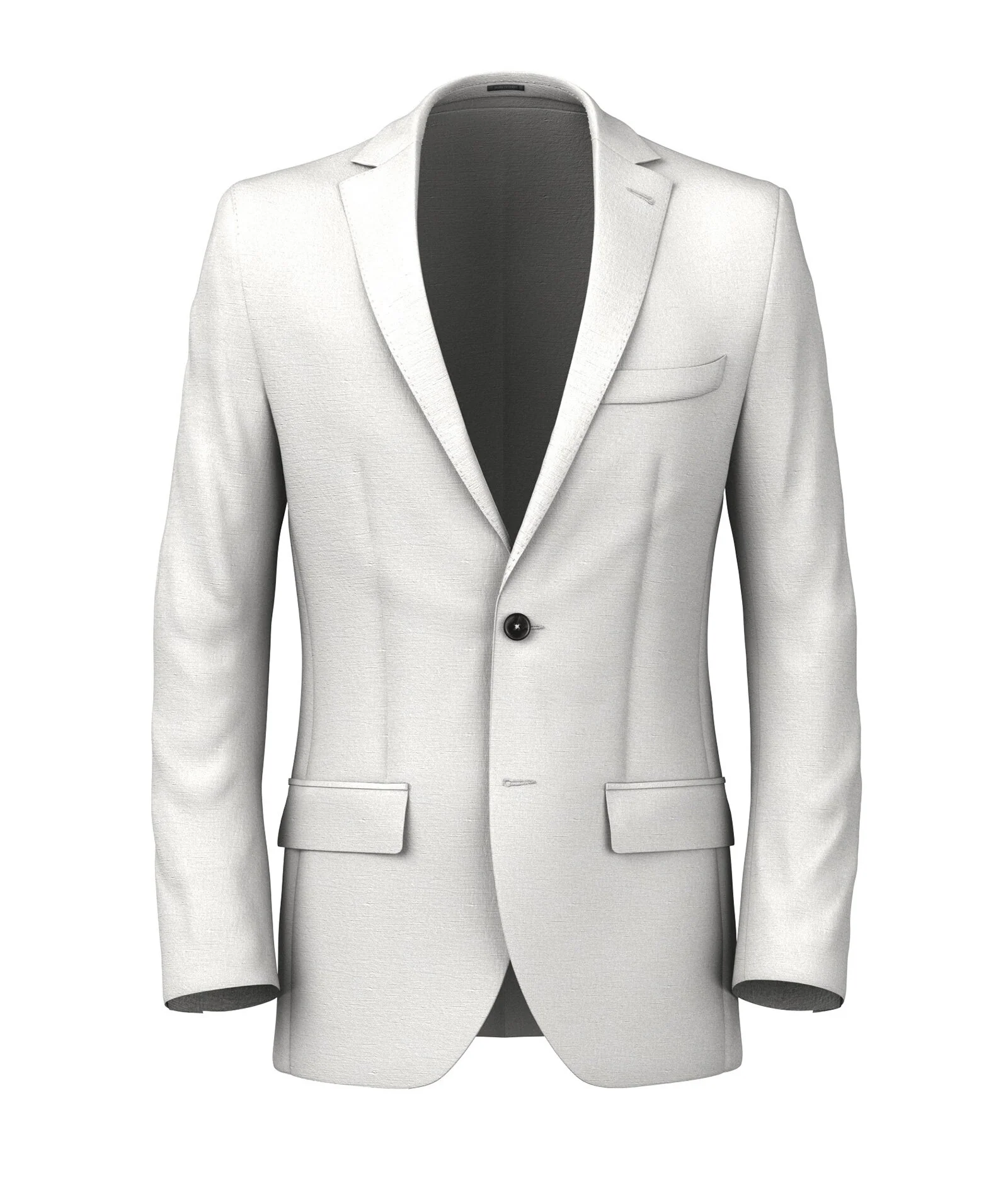 Blazer Su Misura da Uomo Bianco in Lino Cotone
