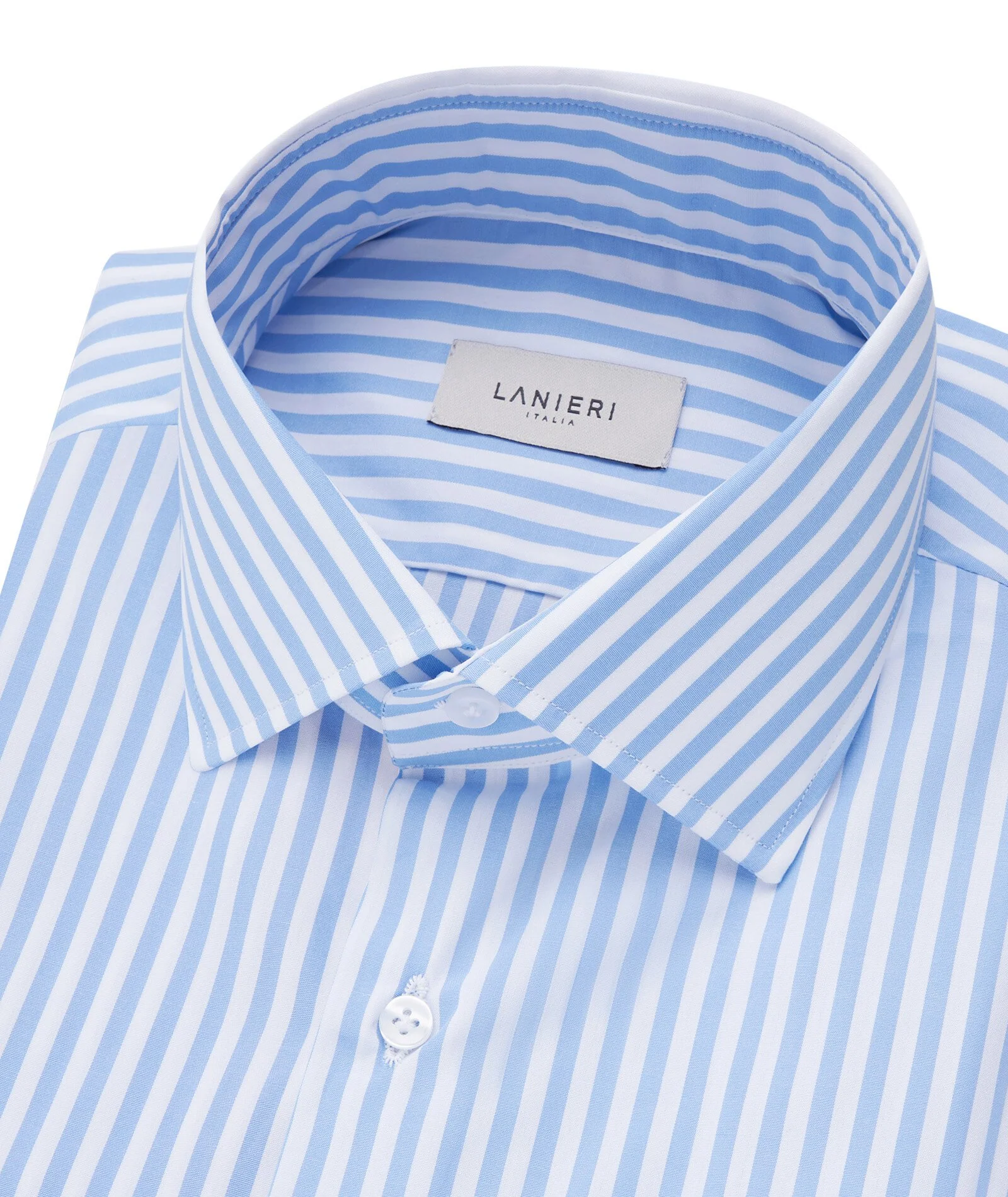 Camicia a righe azzurre in cotone - Image 2