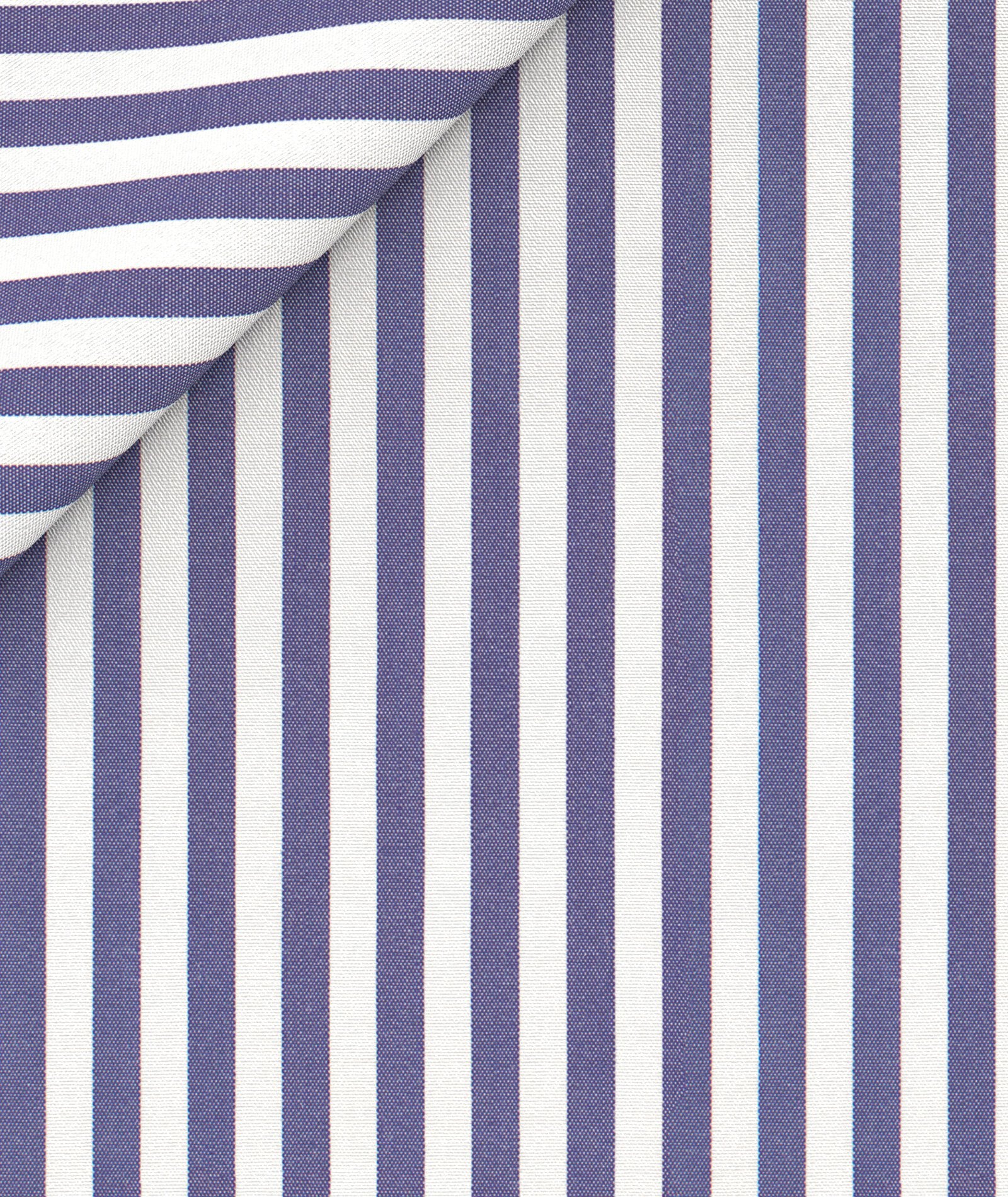 Camicia a righe blu in cotone - Image 5