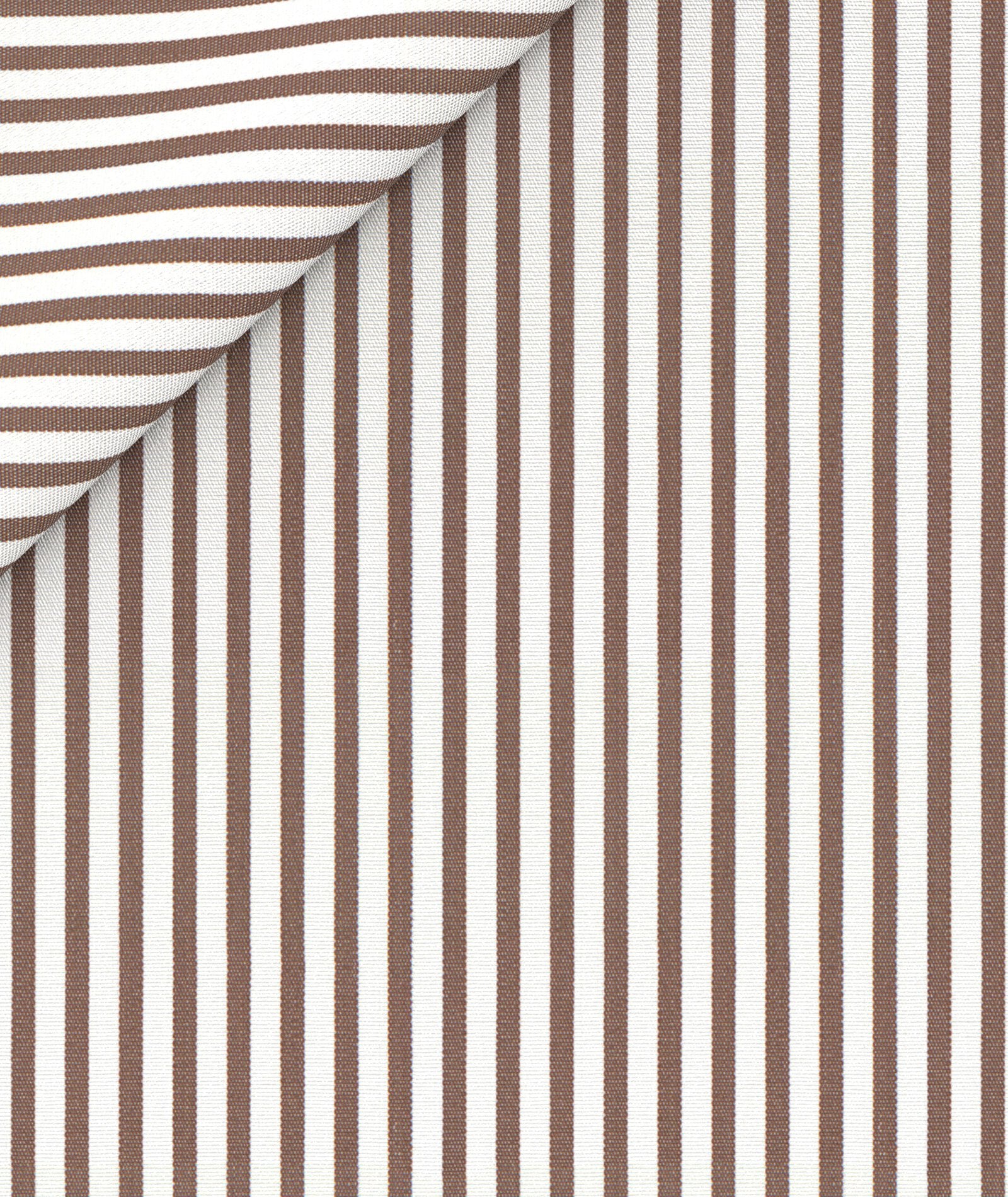 Camicia a righe marroni in cotone - Image 5