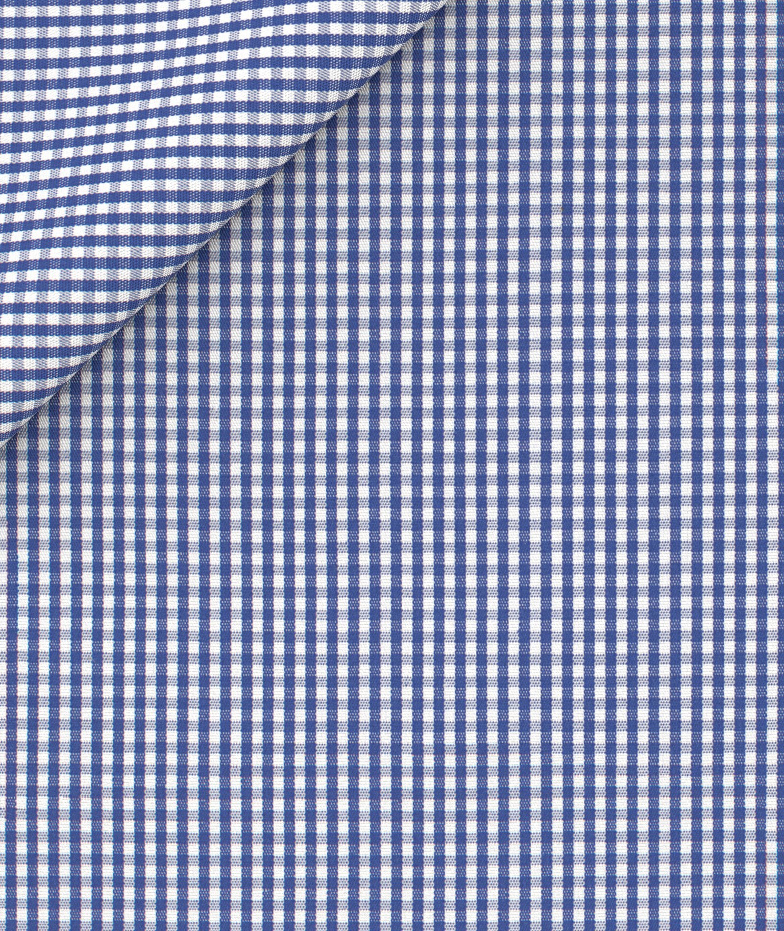 Camicia Azzurra in Popeline di Cotone Microquadretto - Image 4