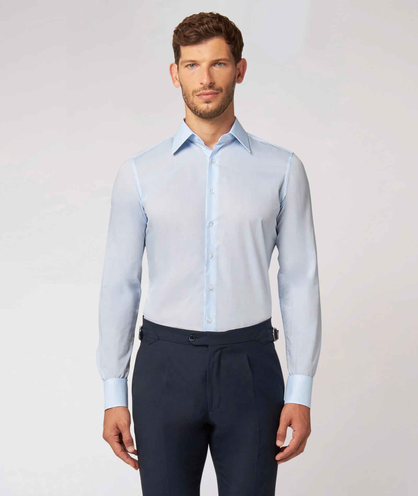 Camicia Azzurra in Zephyr di Cotone
