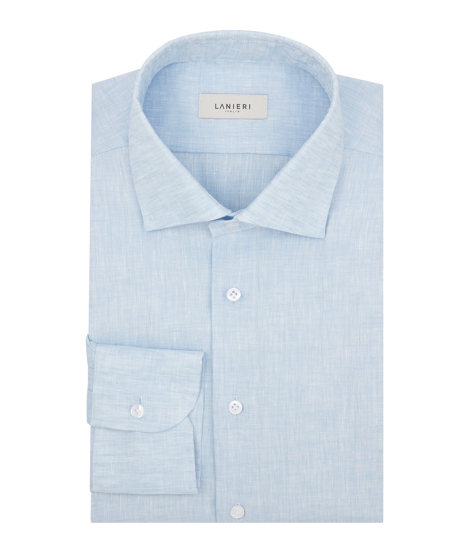 Camicia Azzurra in Zephyr di Lino natural stretch - Image 3