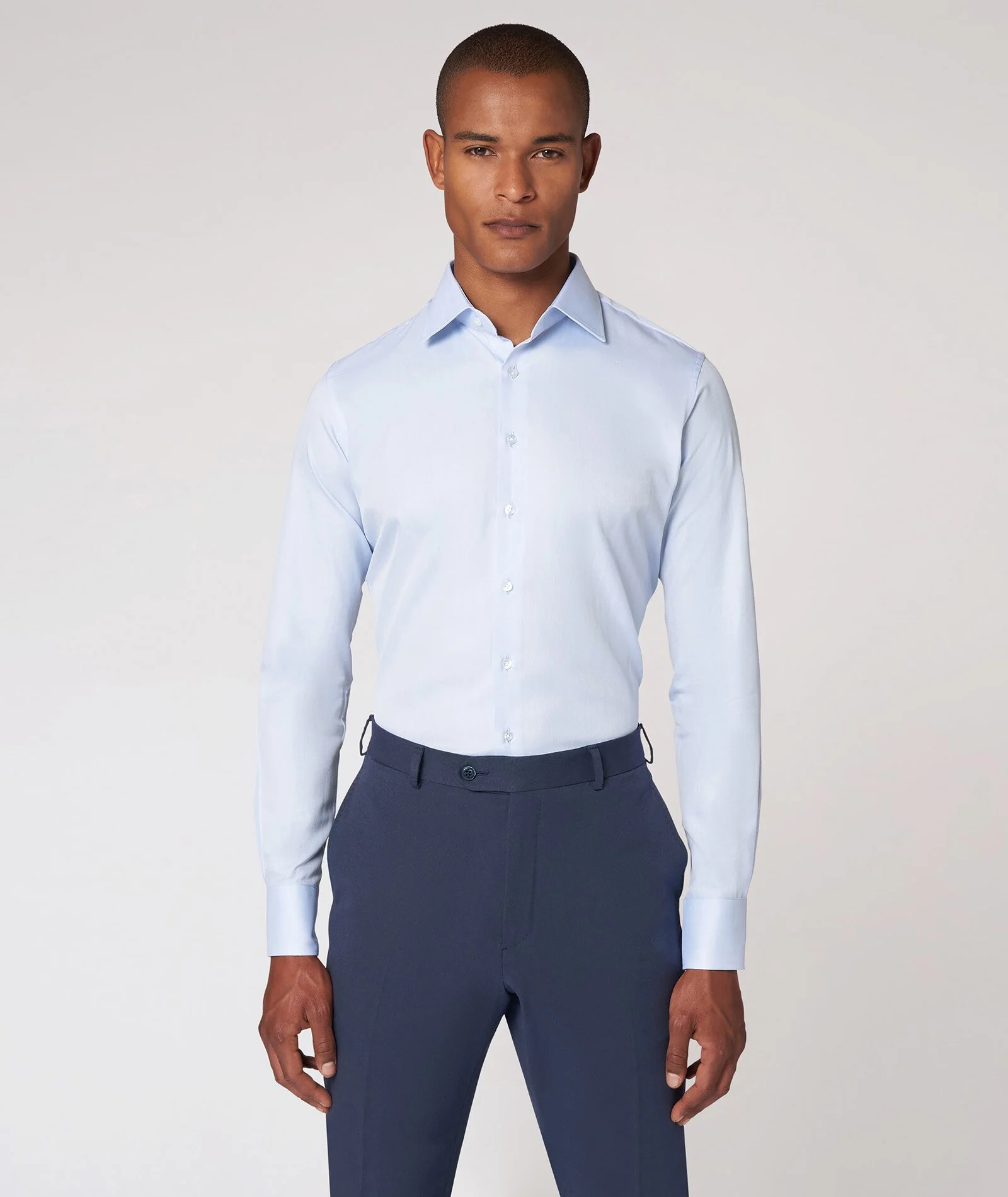 Camicia Azzurra Spigata